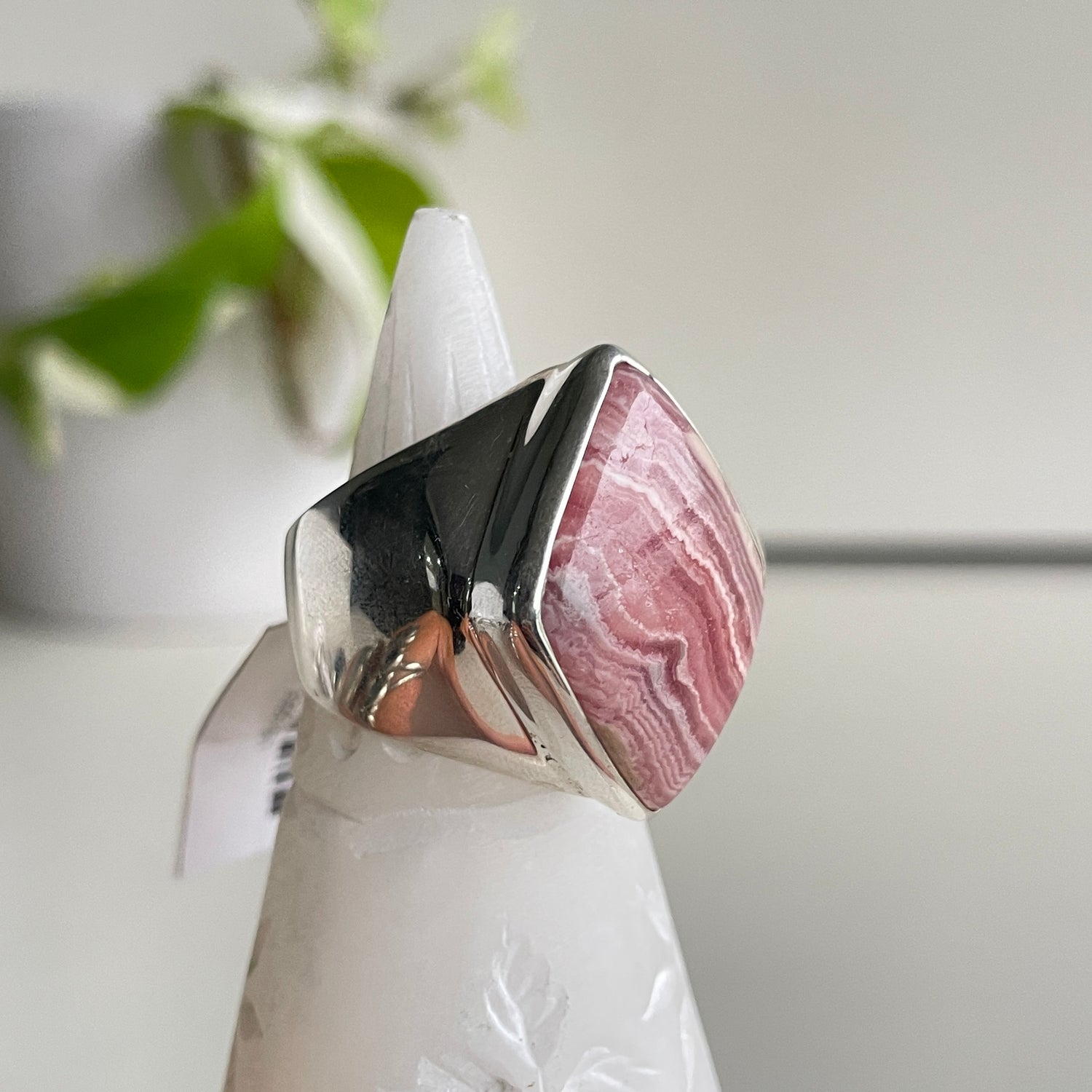 Rhodochrosite Freeform Ring Sz8.5