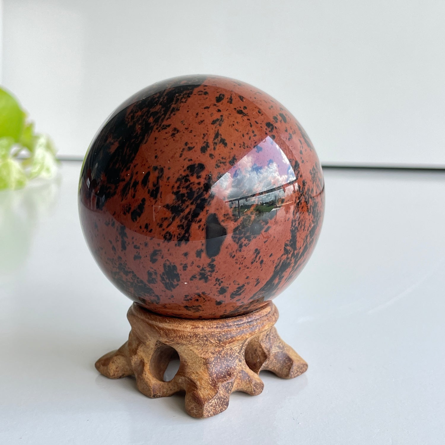 Mahogany Obsidian Sphere 6.9cm ( Chipped )