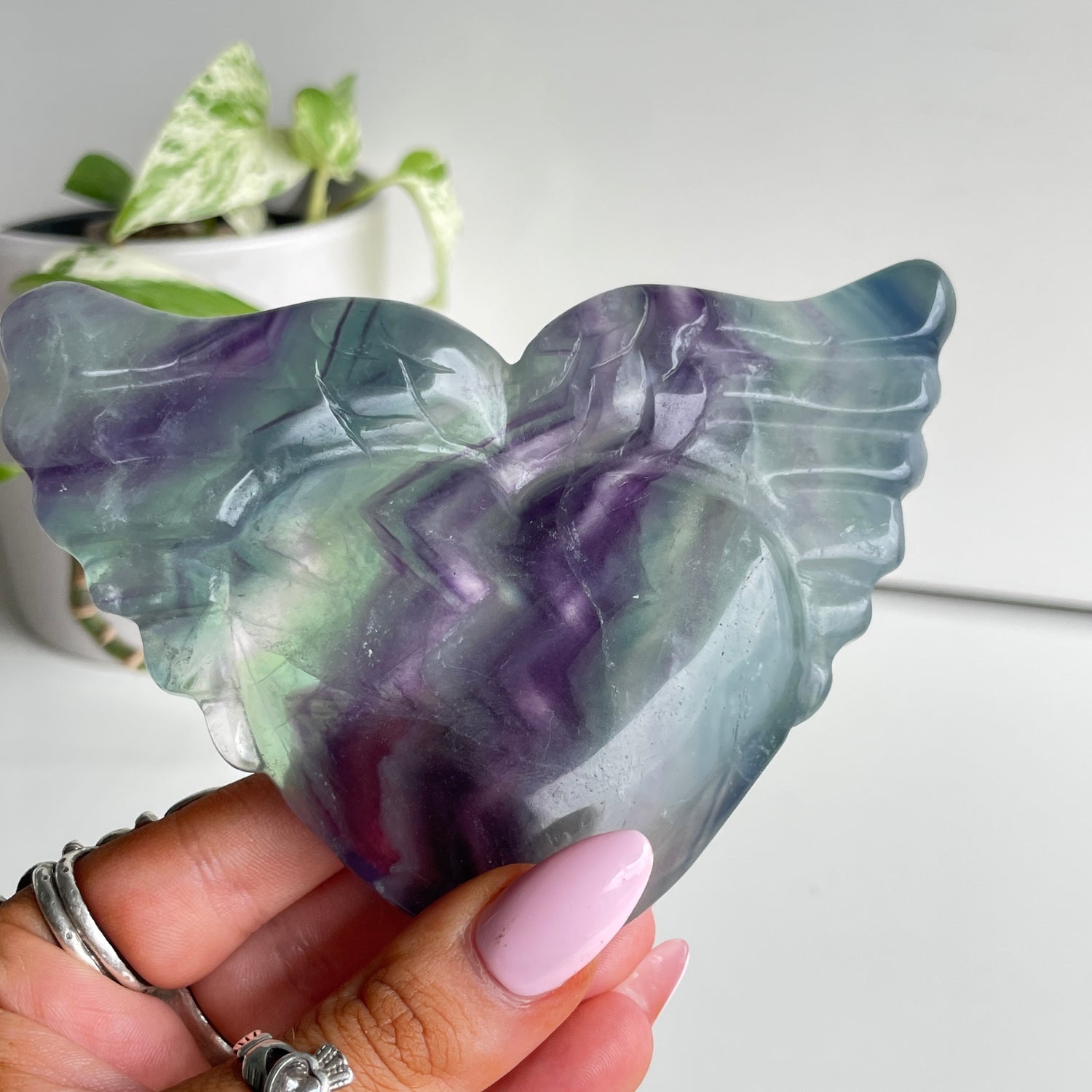 Fluorite Winged Heart 12cm