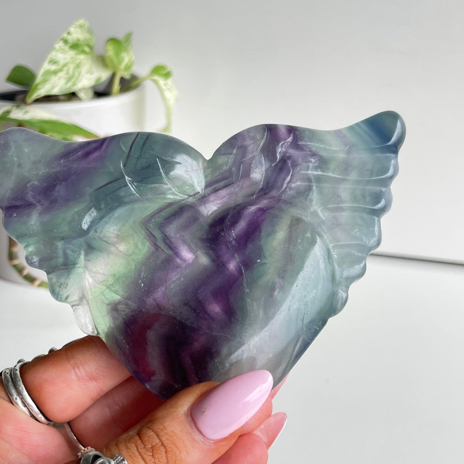 Fluorite Winged Heart 12cm