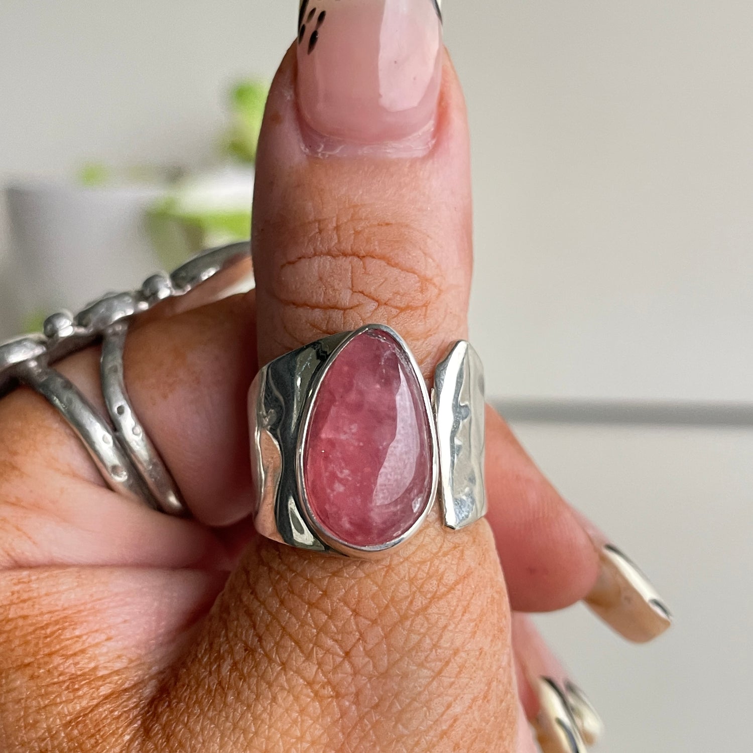 Rhodochrosite Ring Sz7