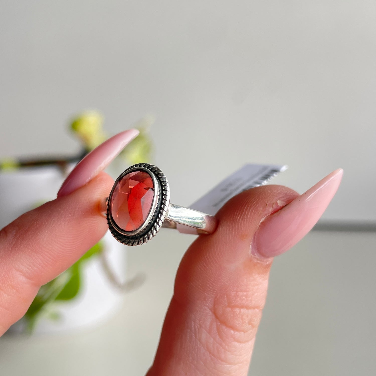 Rhodolite Garnet Oval Ring Sz9