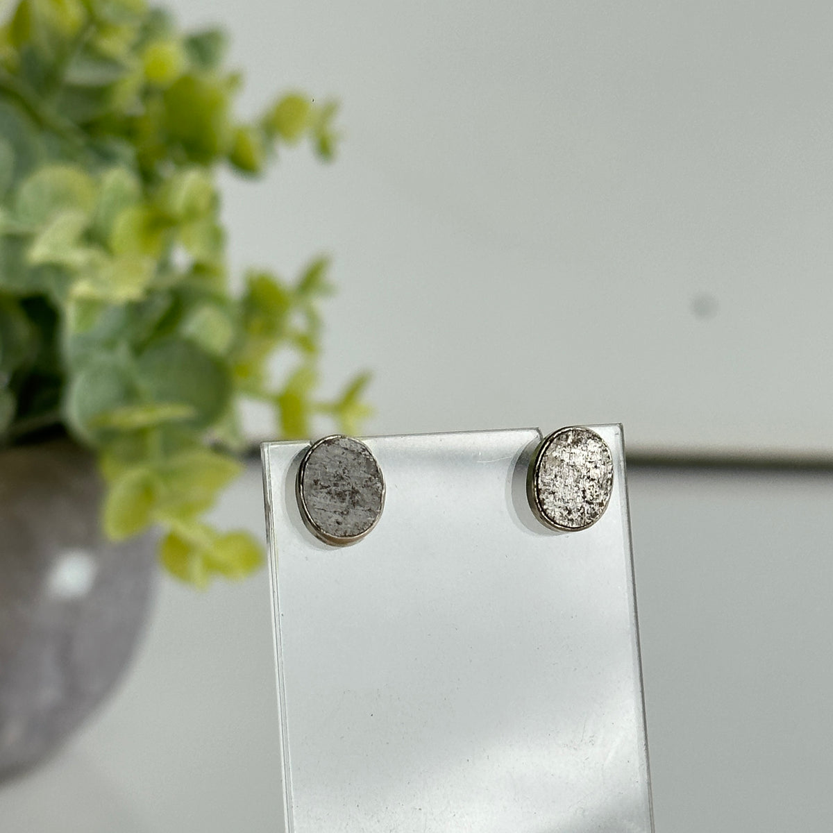 Muonionalusta Meteorite Oval Stud Earrings