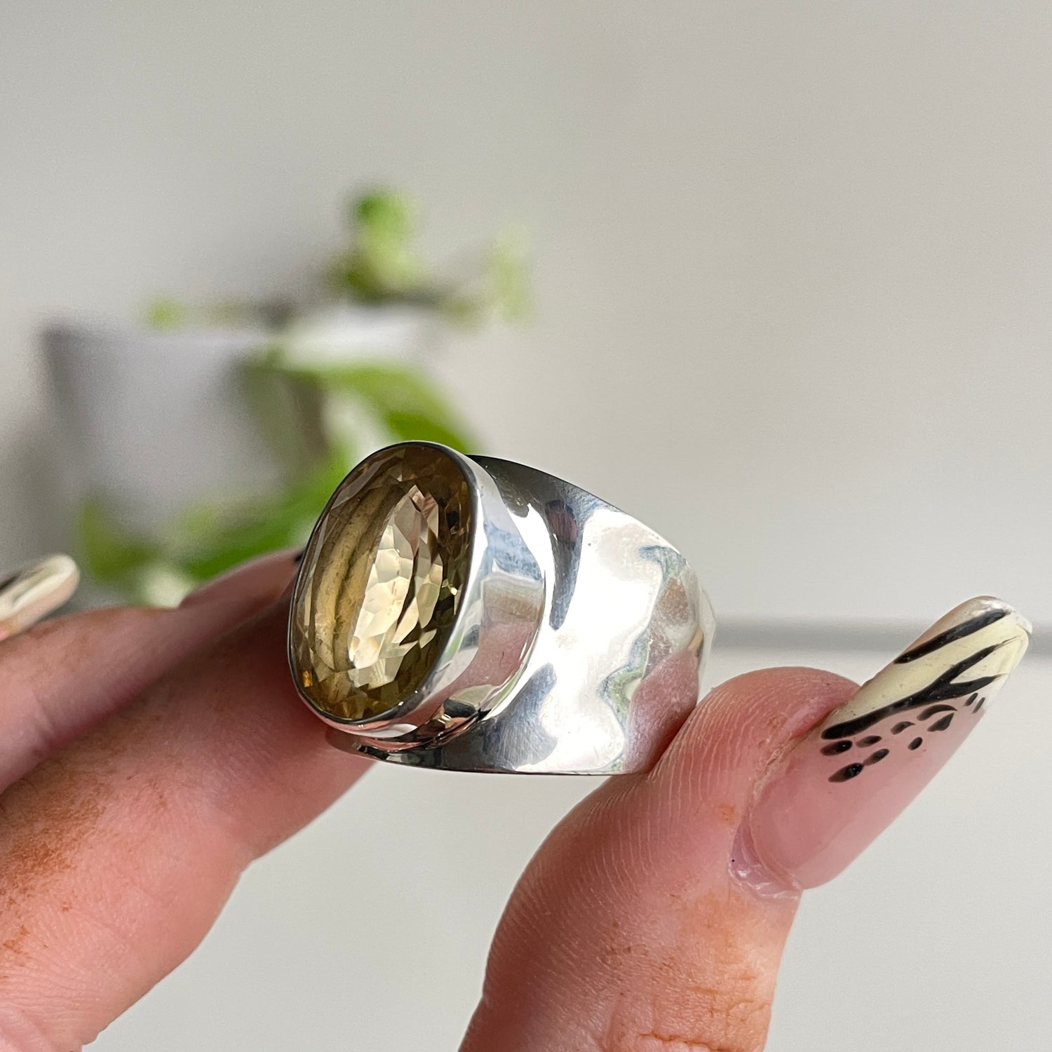Citrine Oval Ring Sz9