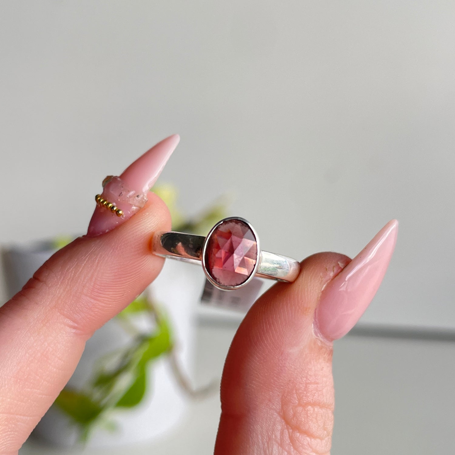 Rhodolite Garnet Oval Ring Sz10