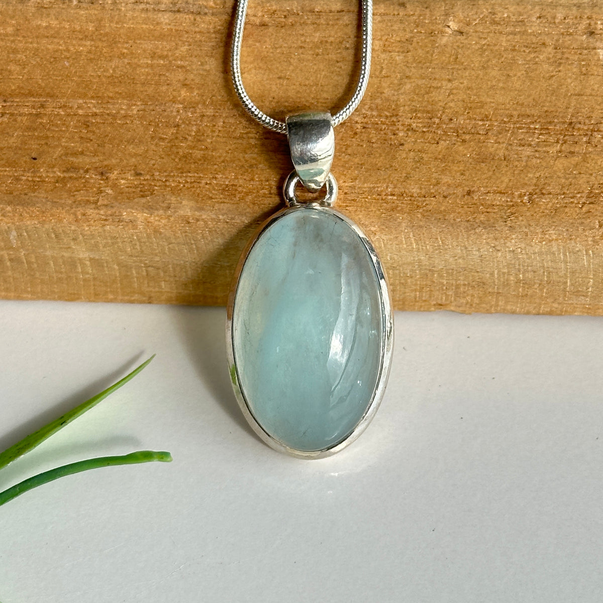 Aquamarine Oval Pendant