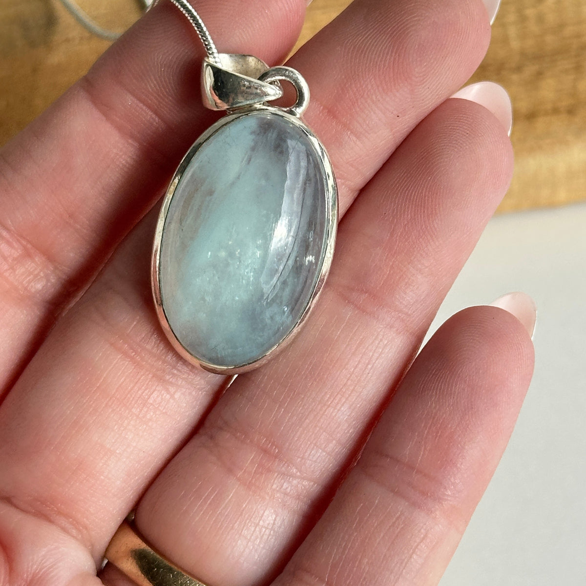 Aquamarine Oval Pendant