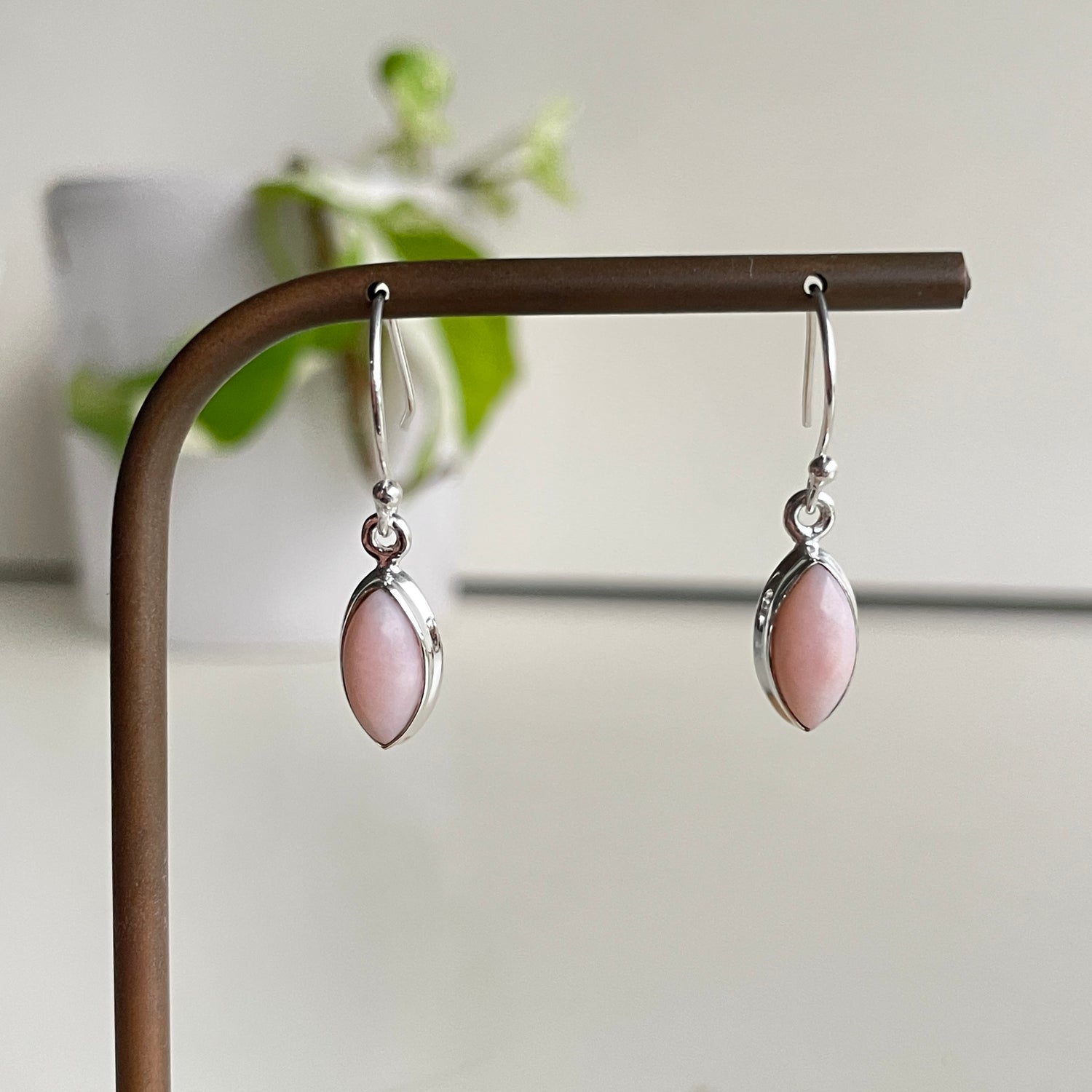 Pink Opal Marquise Earrings