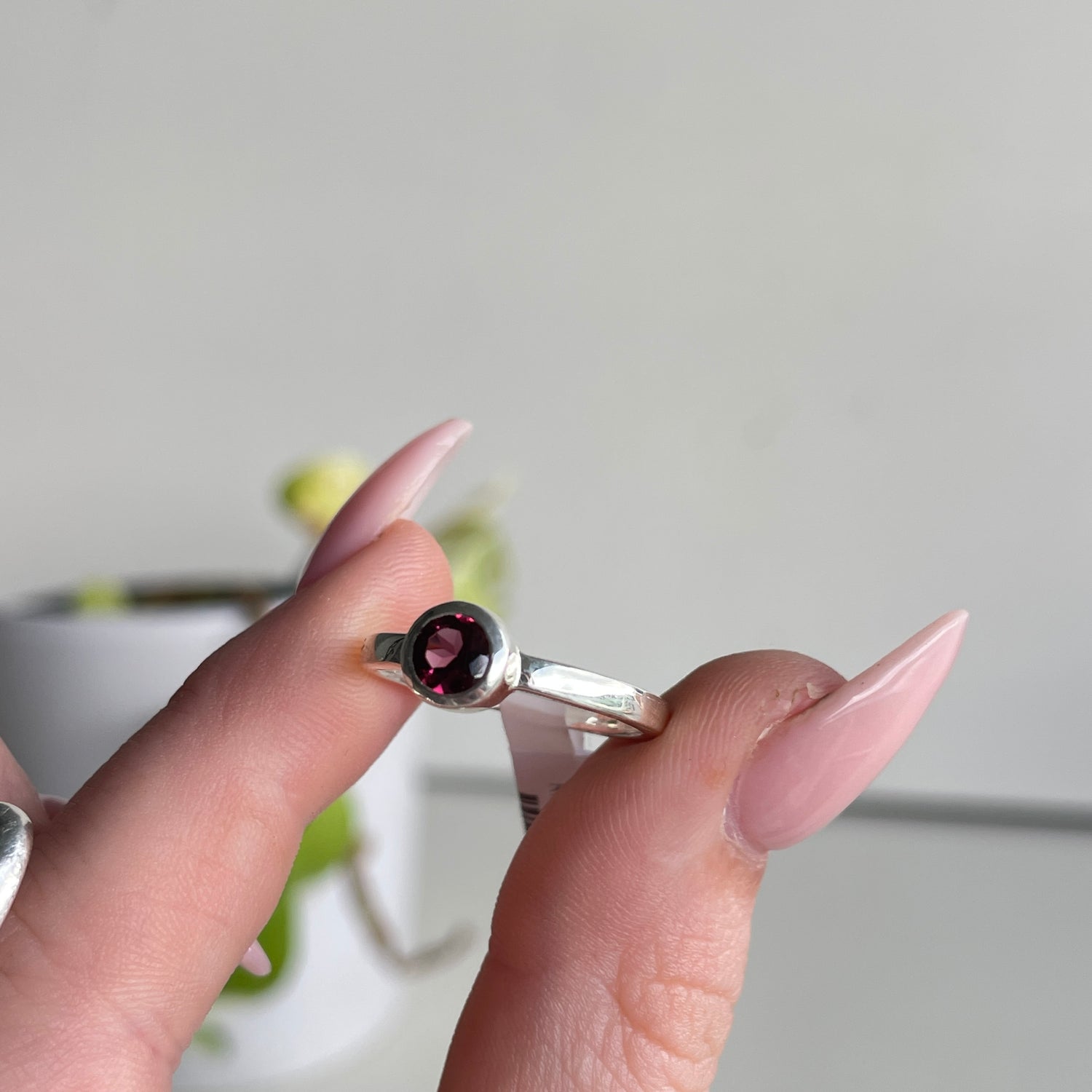 Rhodolite Garnet Round Ring Sz7