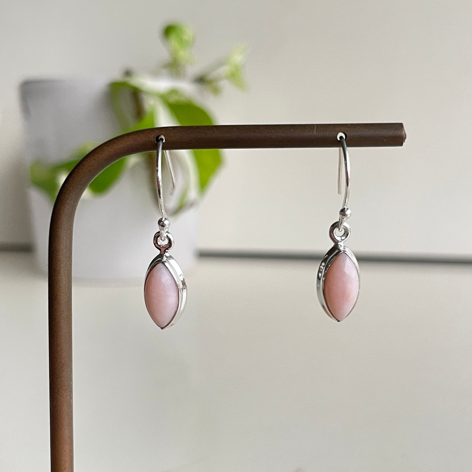 Pink Opal Marquise Earrings