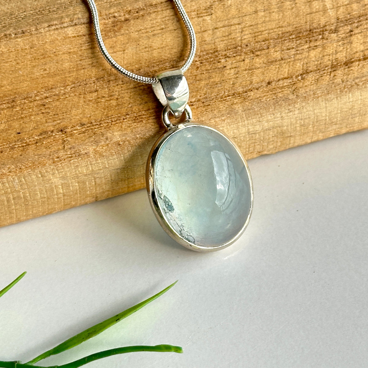 Aquamarine Oval Pendant