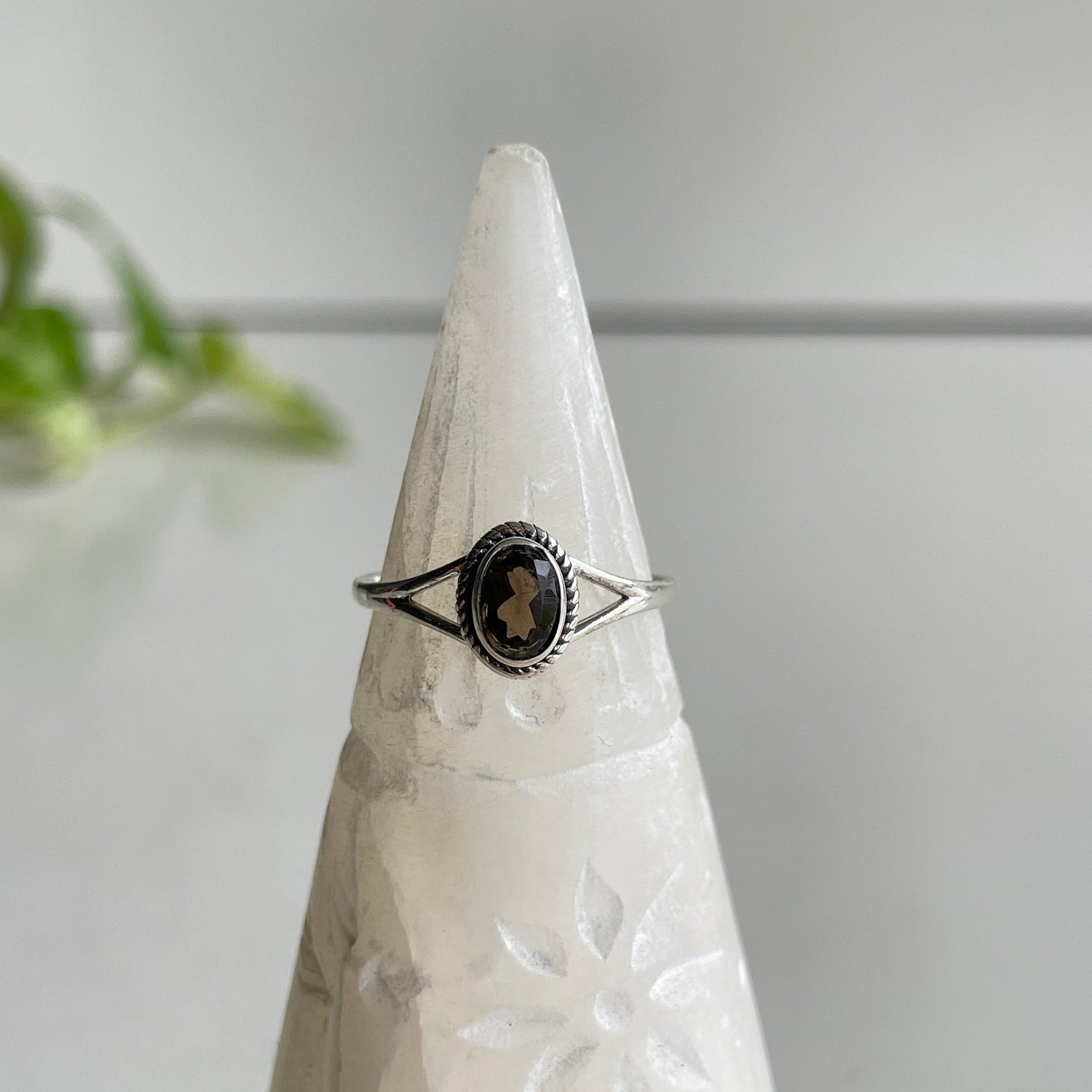 Smoky Quartz Oval Ring