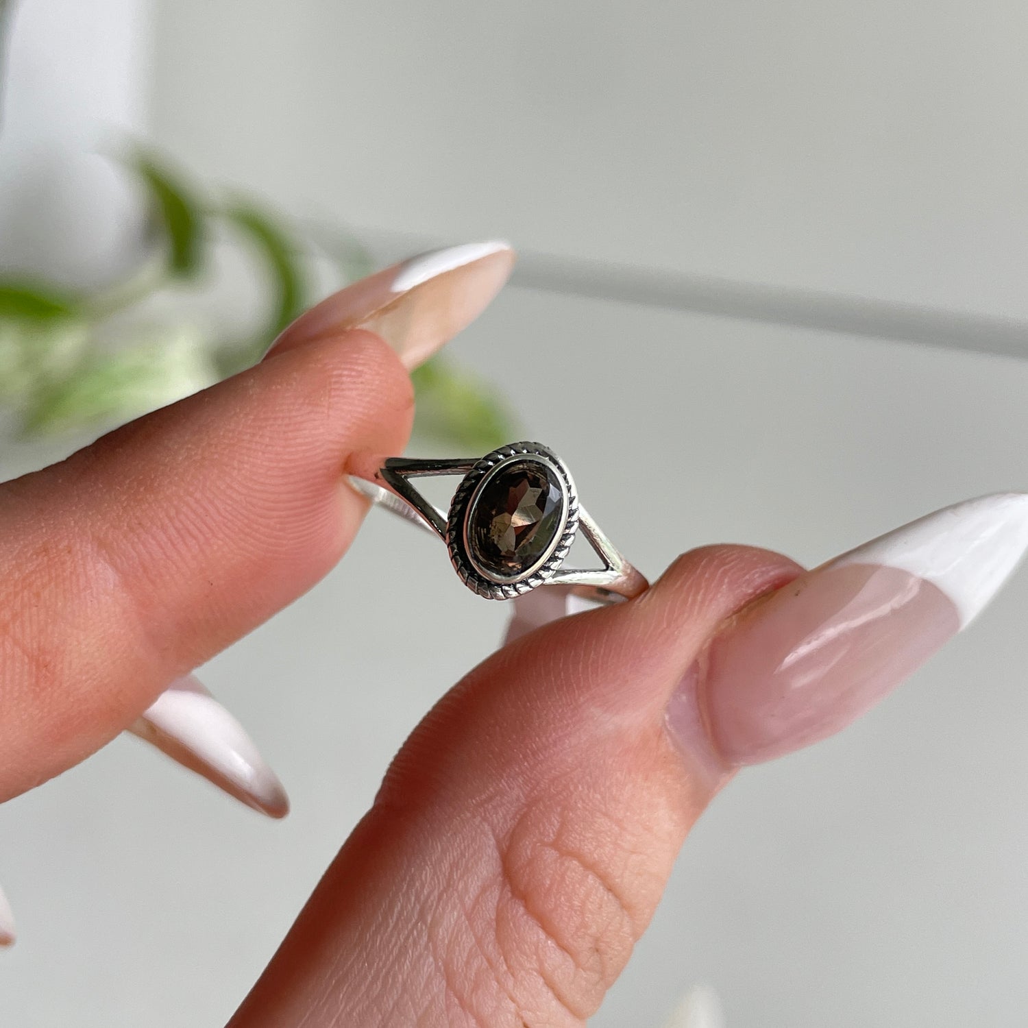 Smoky Quartz Oval Ring