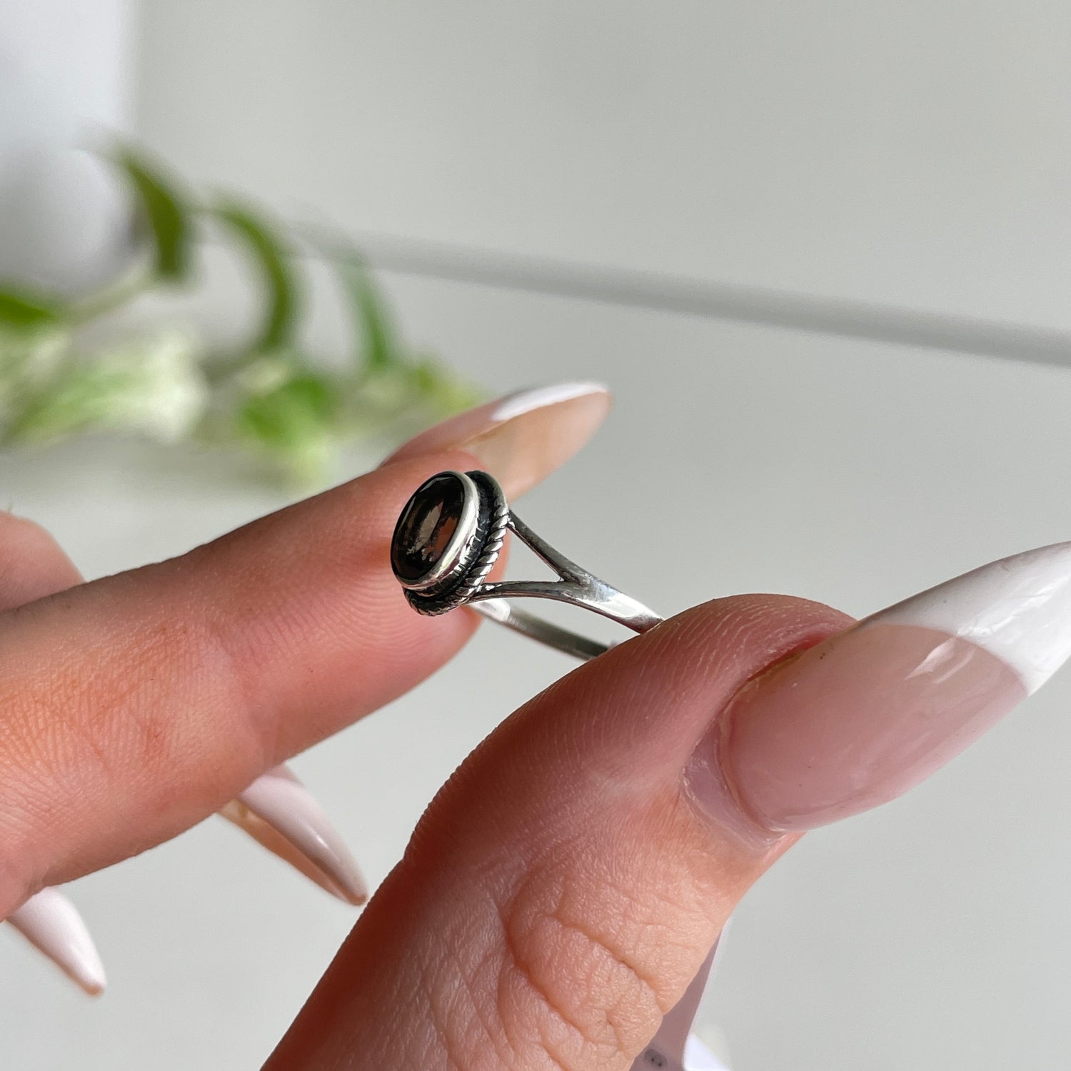 Smoky Quartz Oval Ring