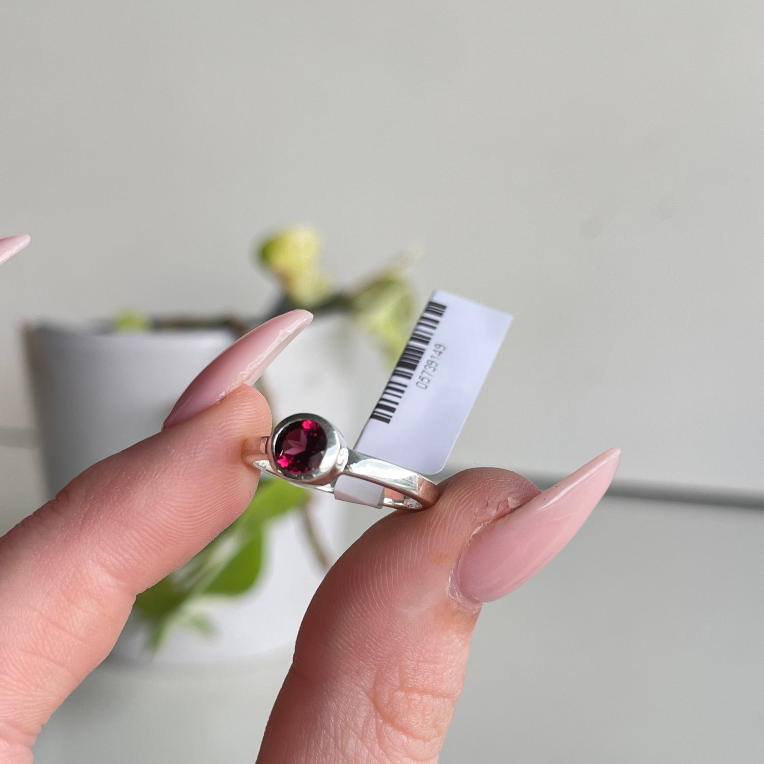 Rhodolite Garnet Round Ring Sz6