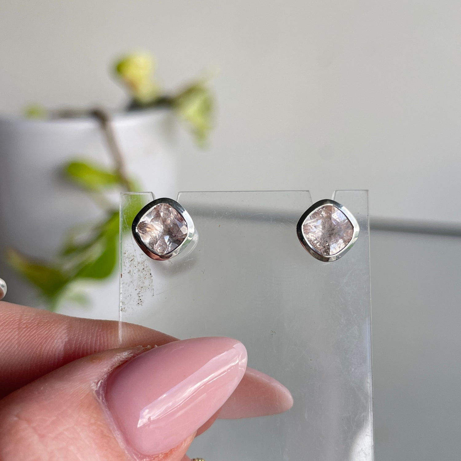 Morganite Stud Earrings