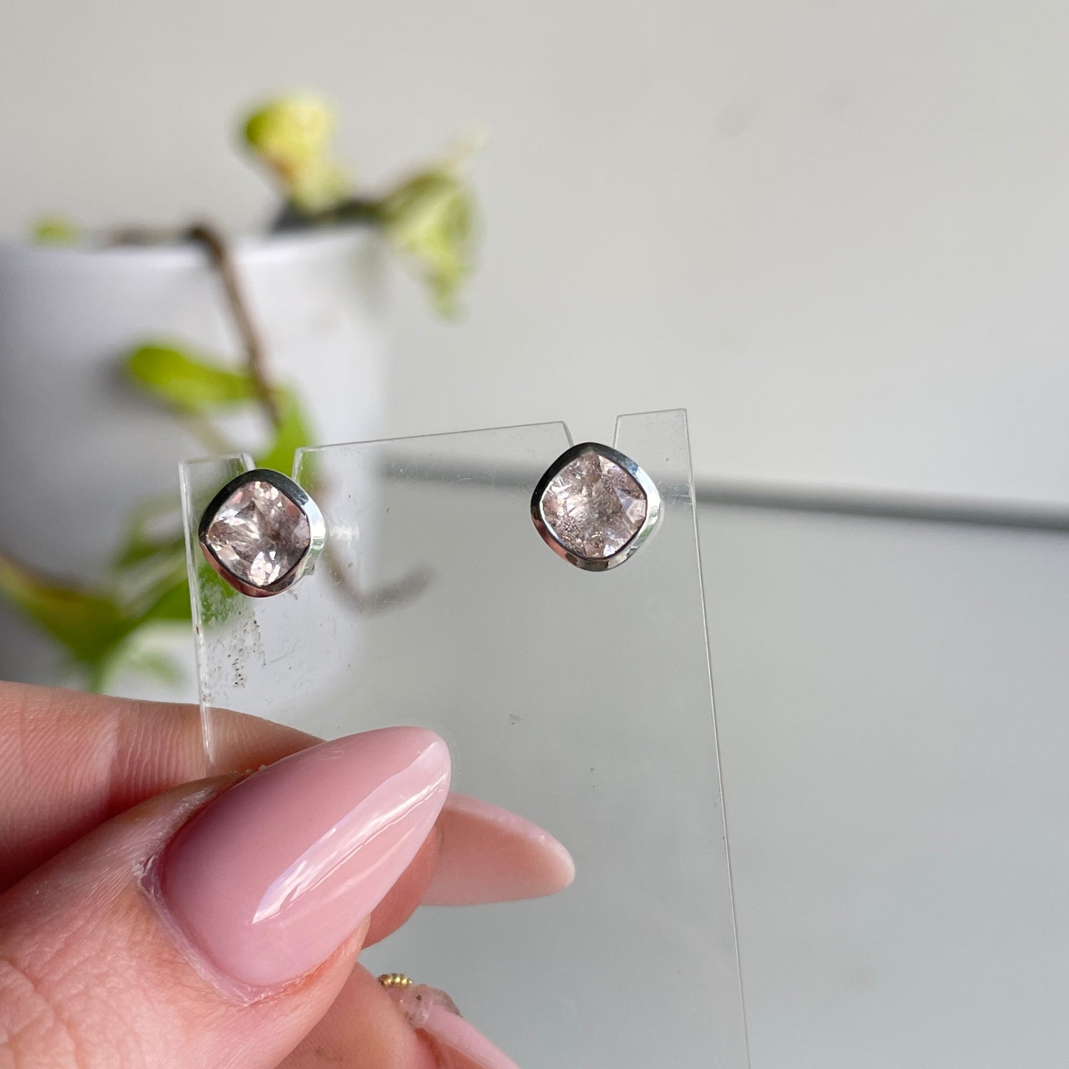 Morganite Stud Earrings