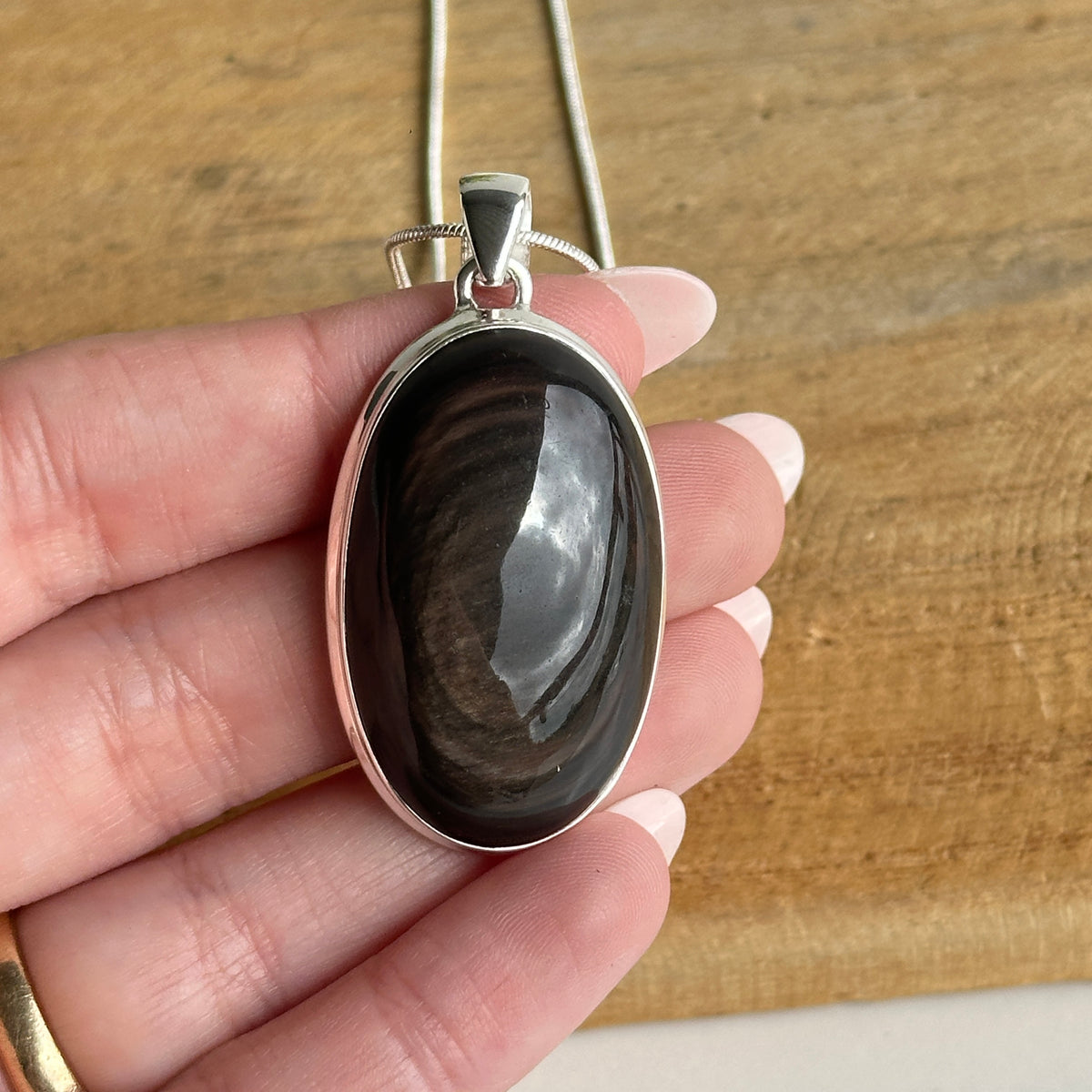 Obsidian Eye Oval Pendant