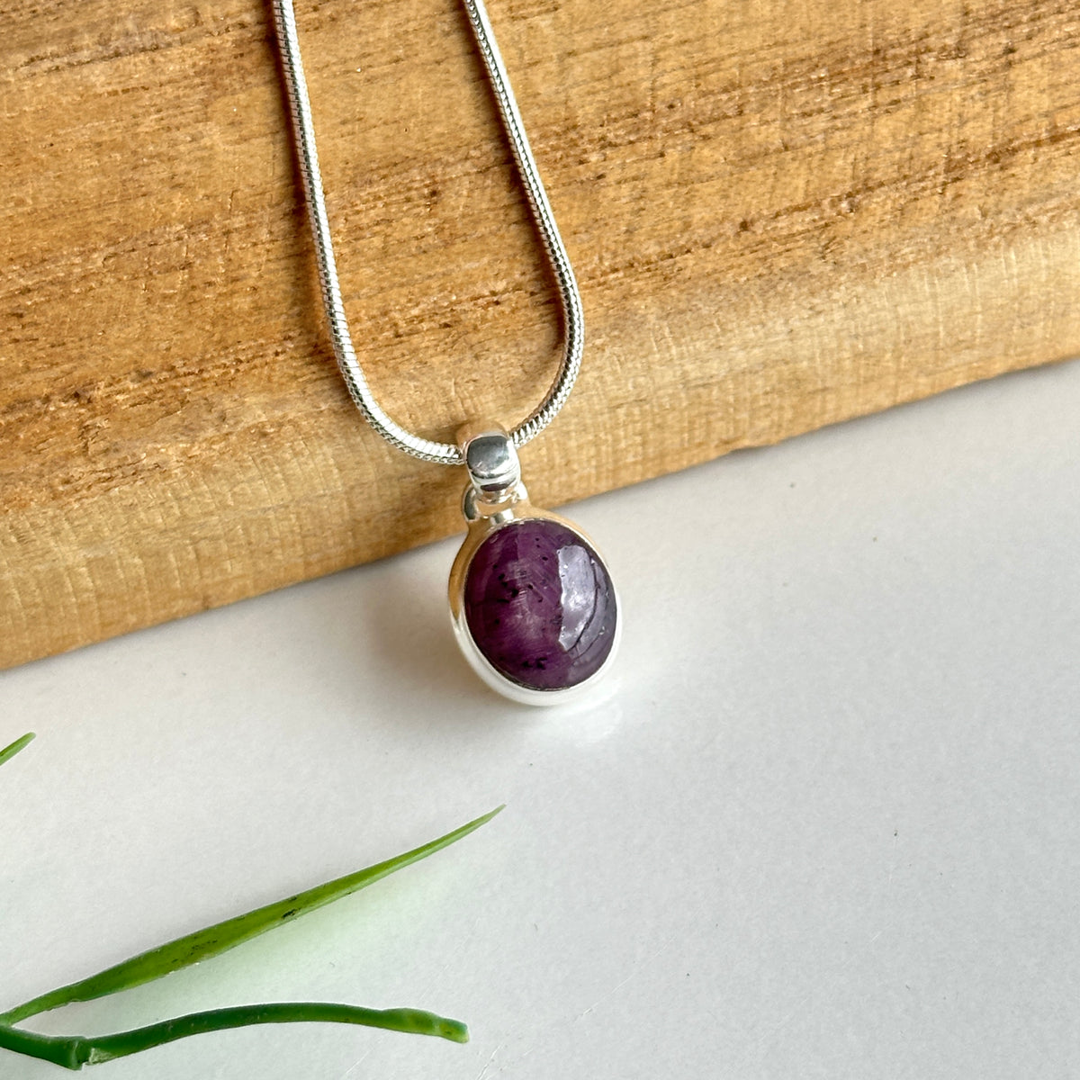 Star Ruby Oval Pendant