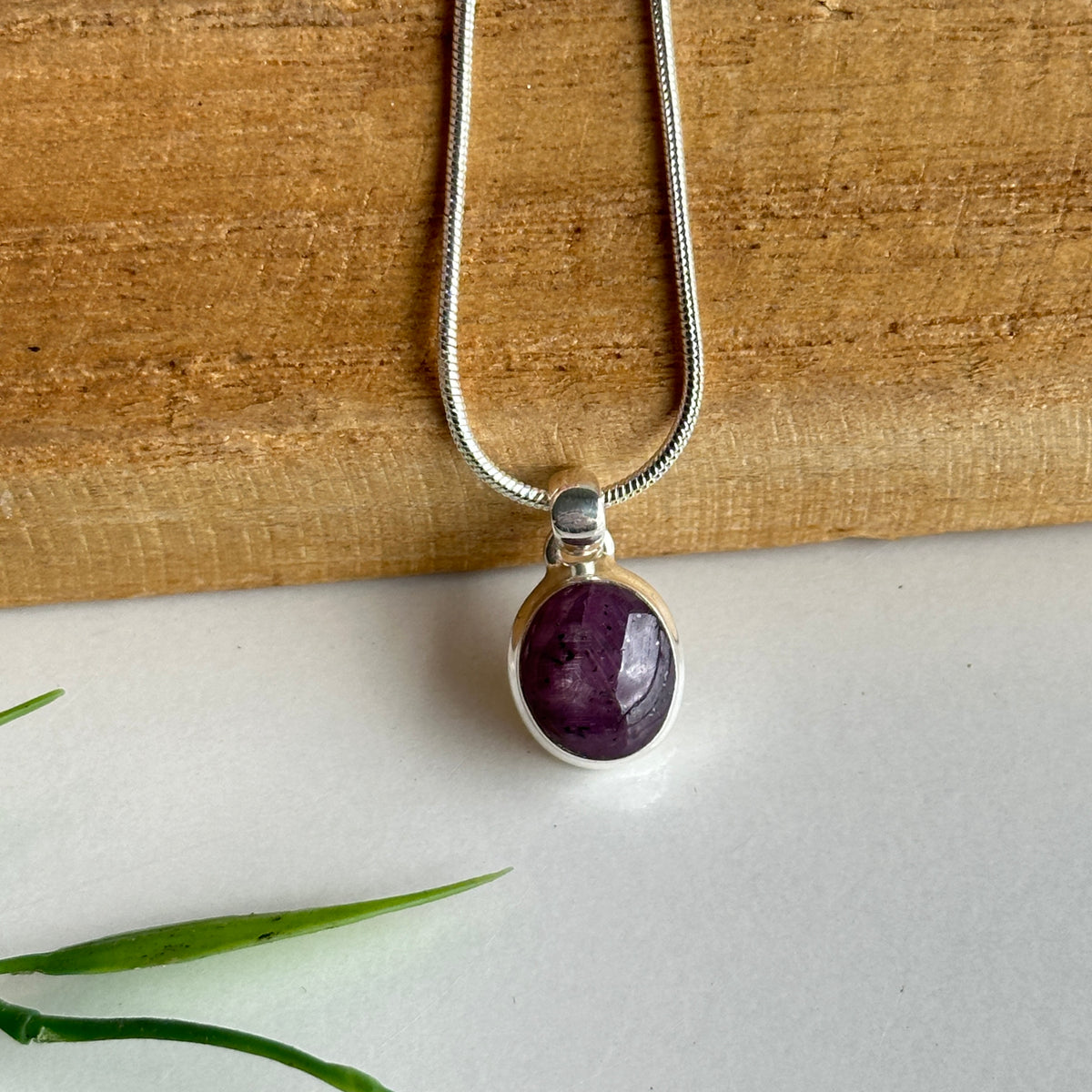 Star Ruby Oval Pendant