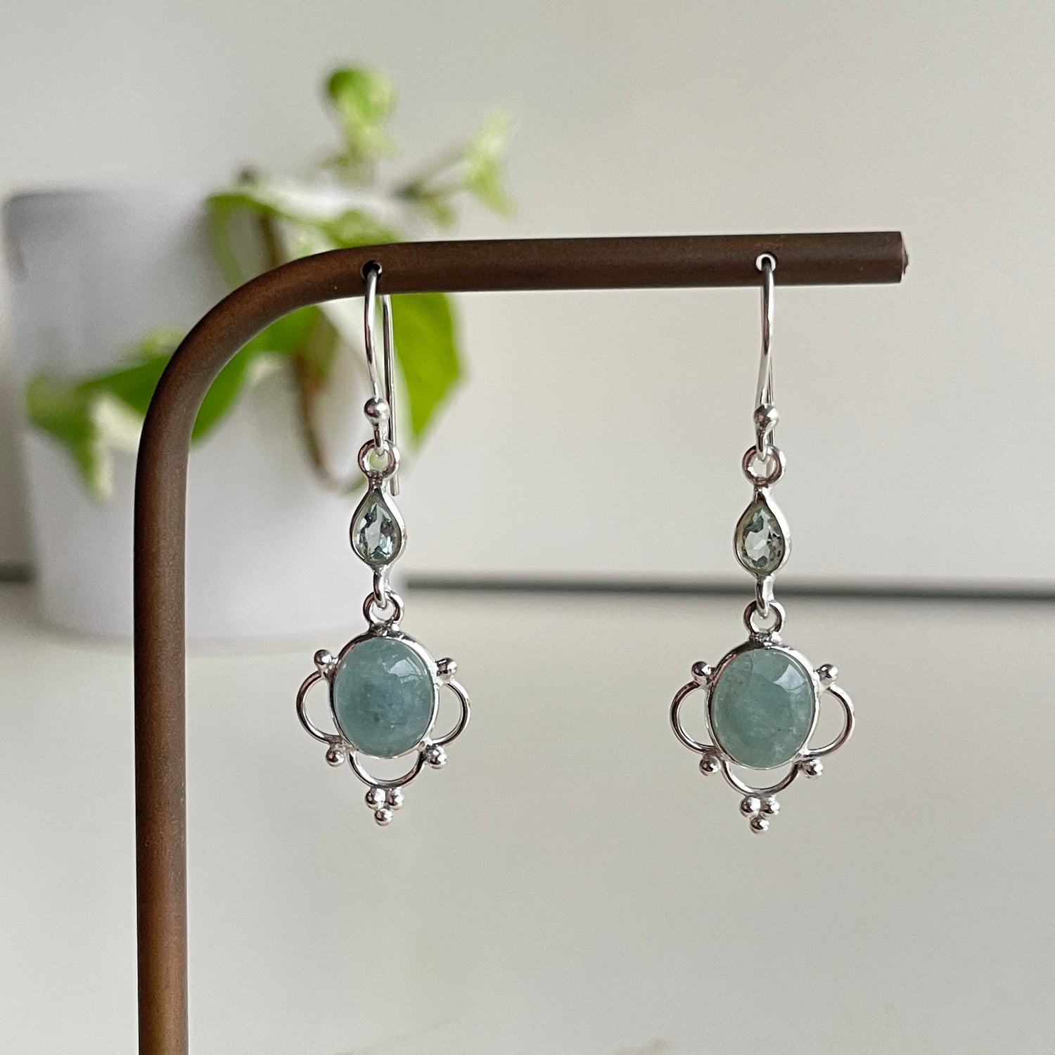 Aquamarine and Blue Topaz Earrings