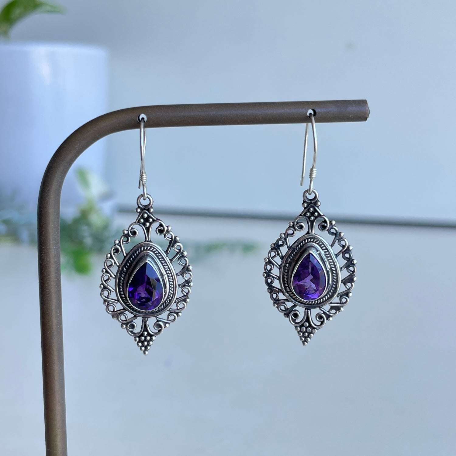 Amethyst Teardrop Earrings