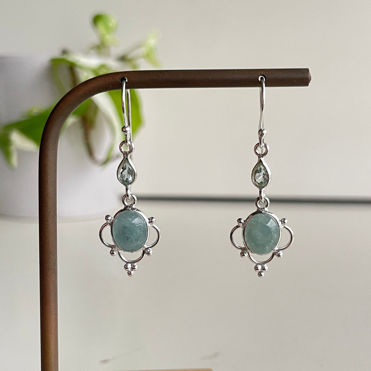 Aquamarine and Blue Topaz Earrings