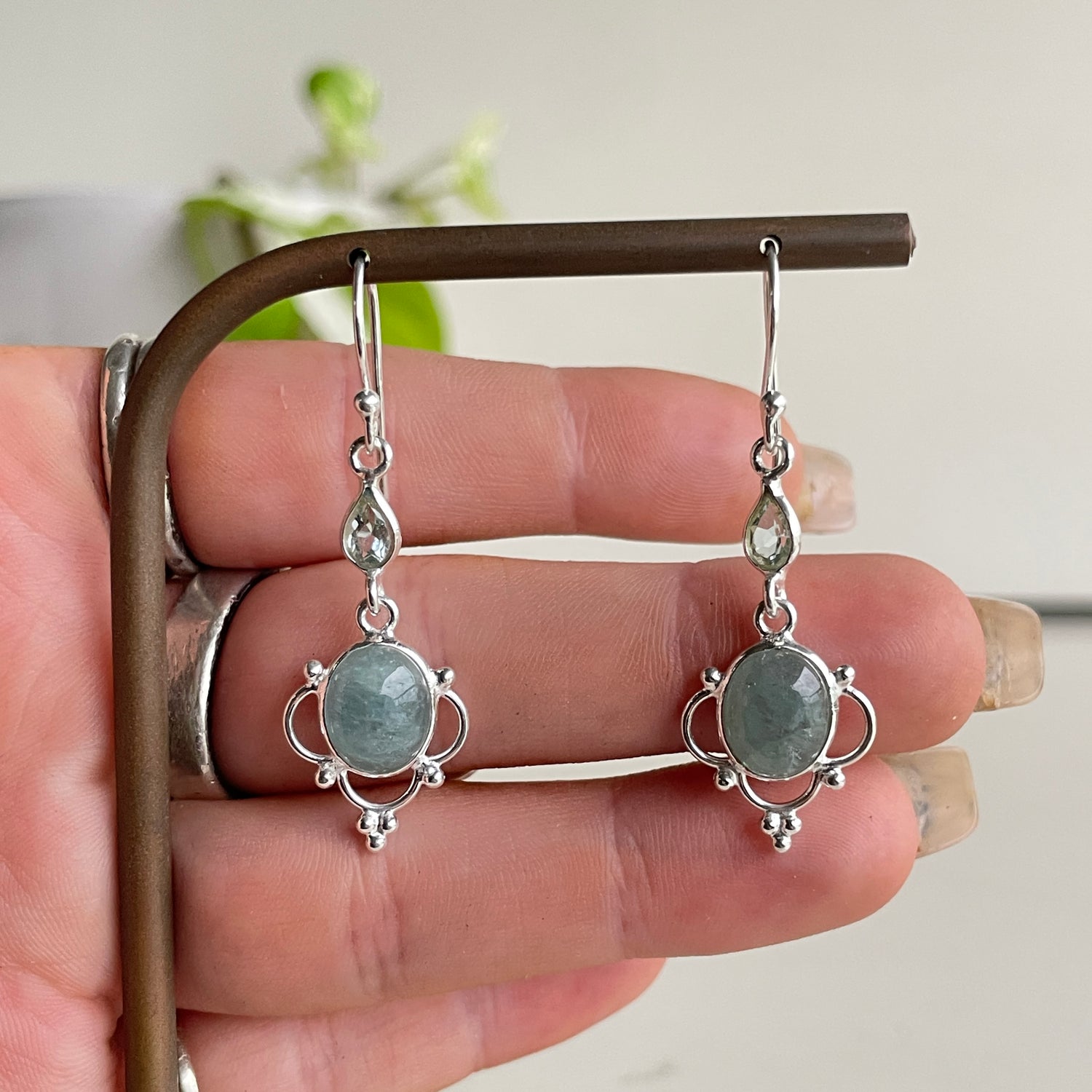 Aquamarine and Blue Topaz Earrings