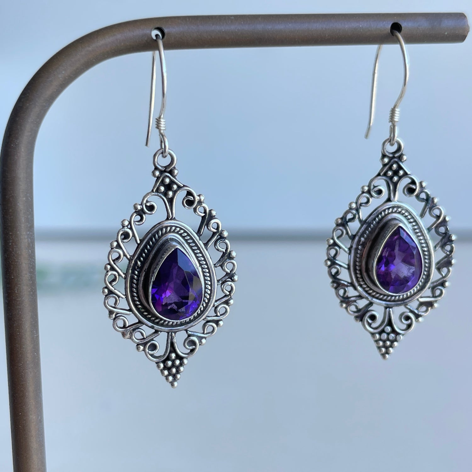 Amethyst Teardrop Earrings