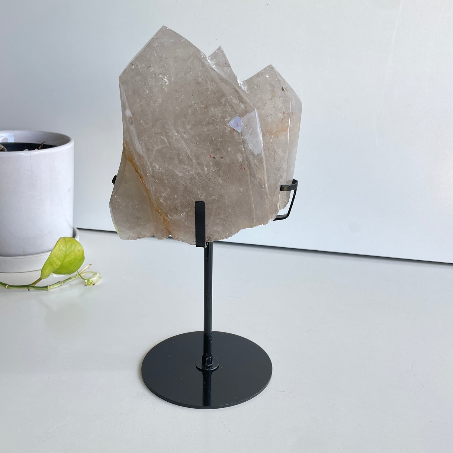 Smoky Quartz Pce In Stand 16.5cm
