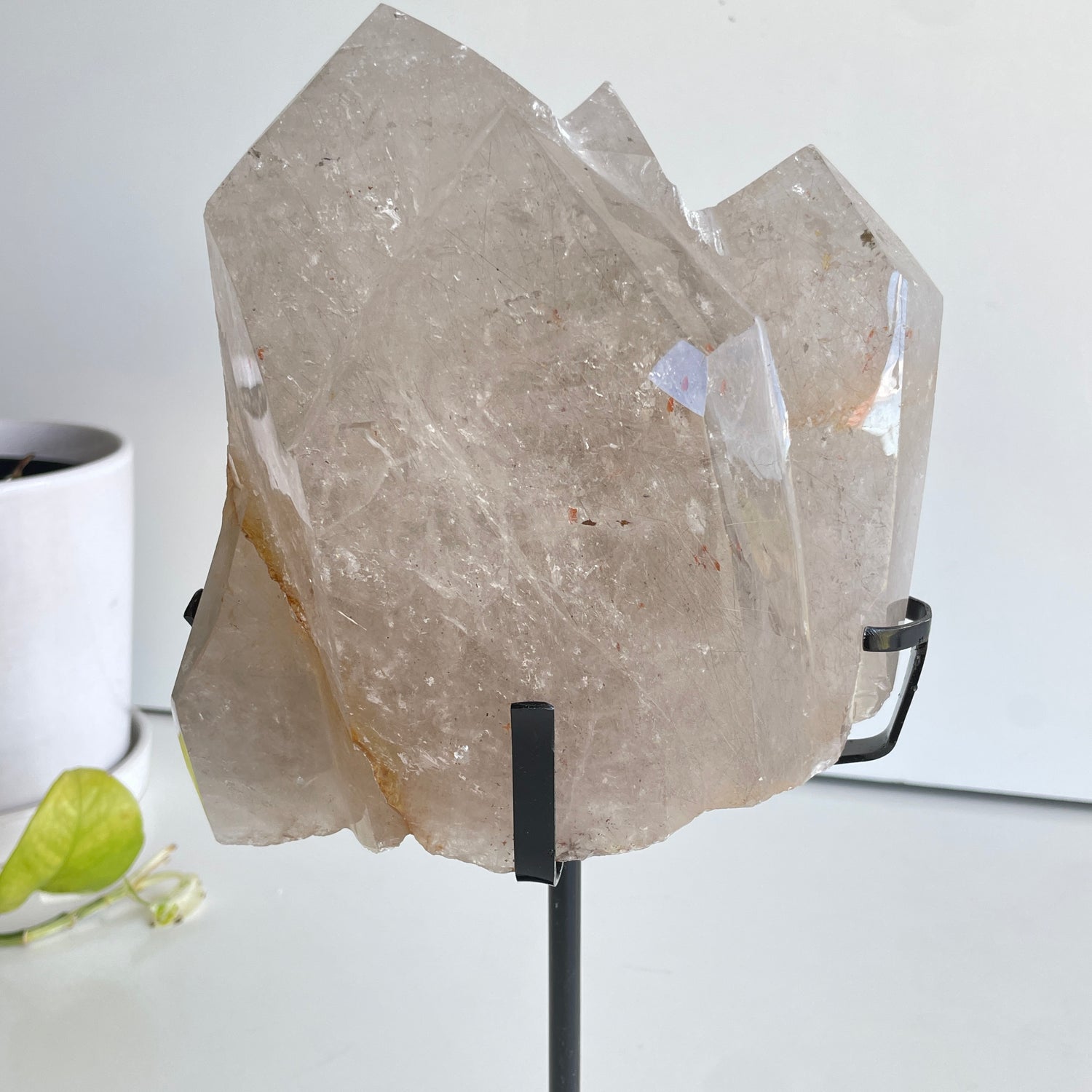 Smoky Quartz Pce In Stand 16.5cm