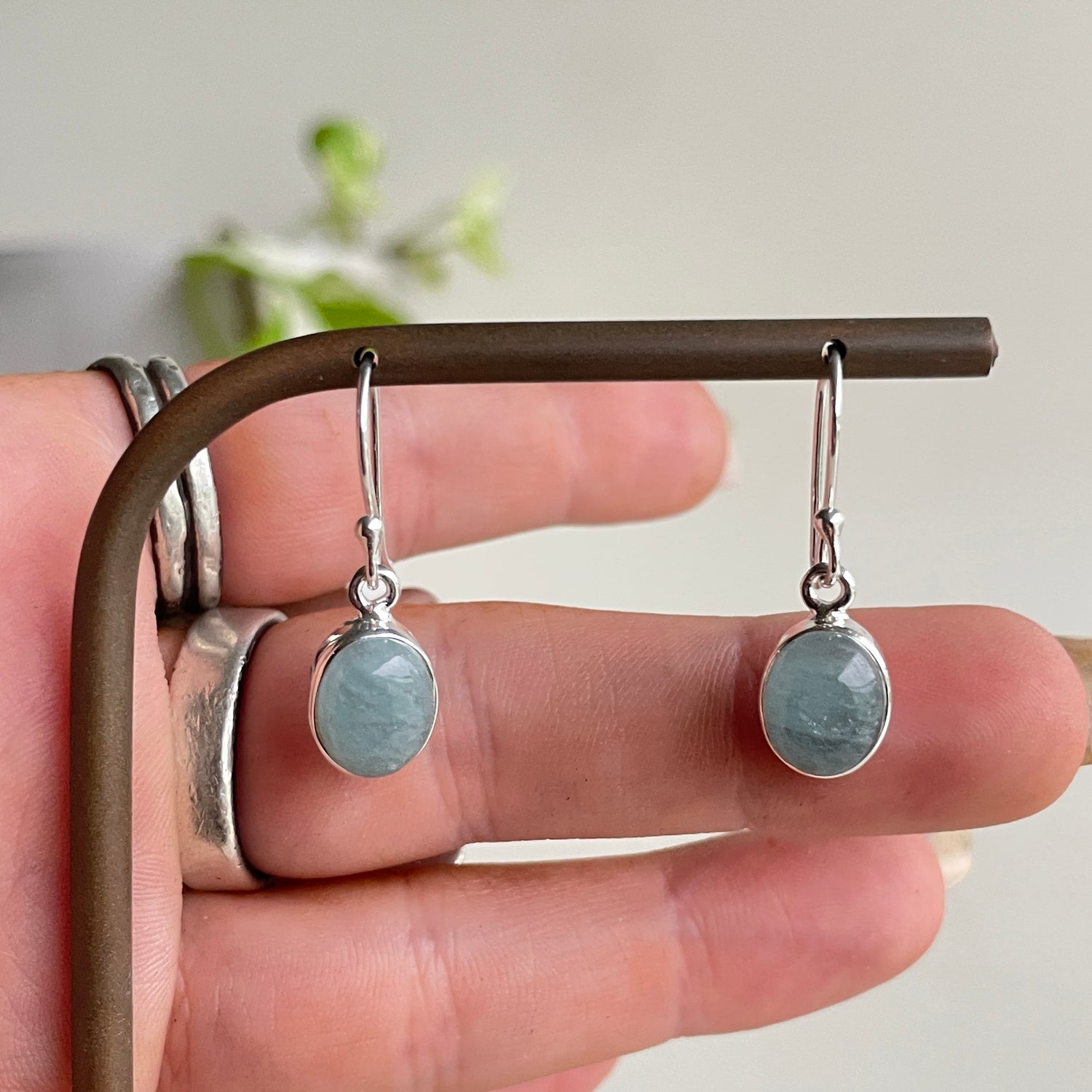 Aquamarine Oval Earrings