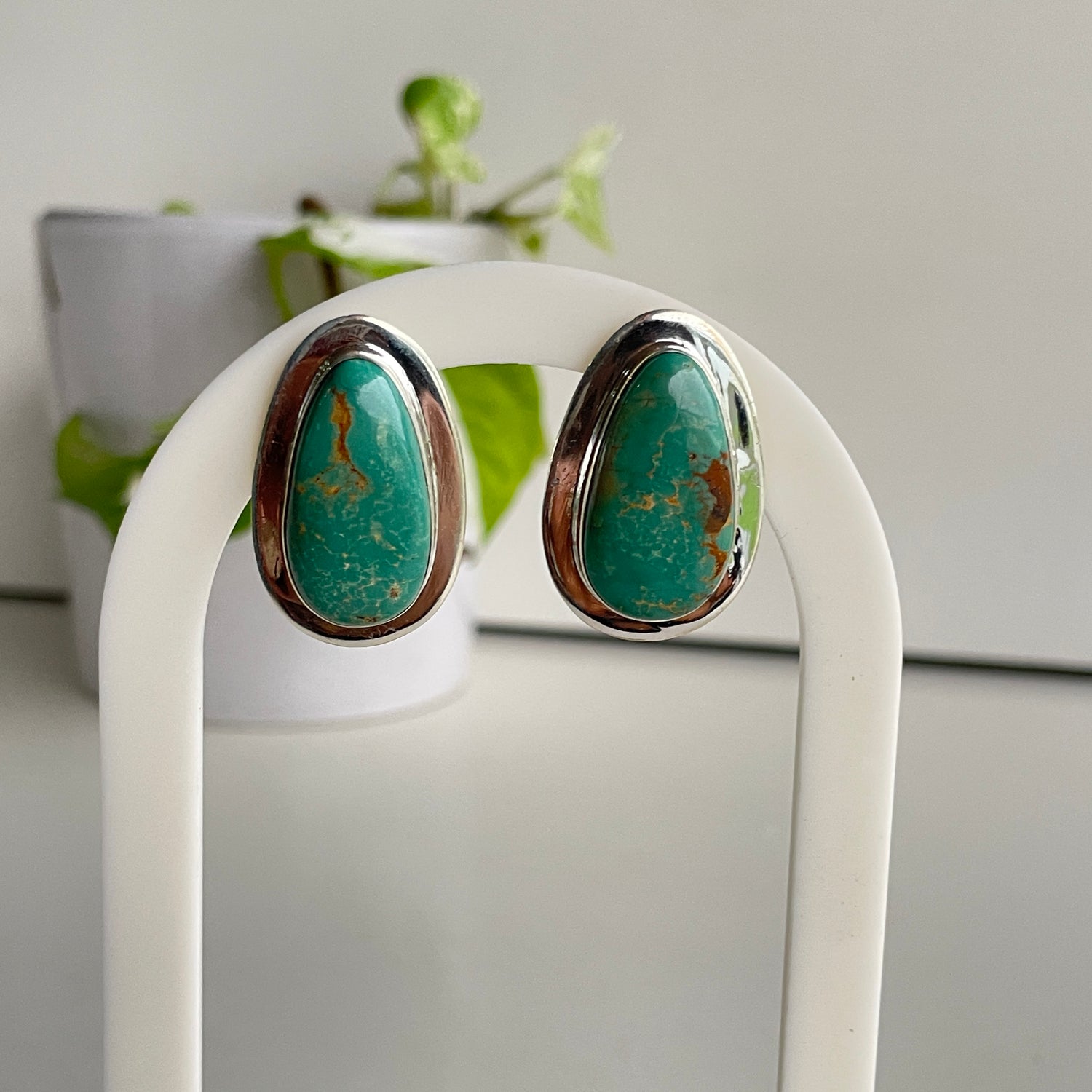 Turquoise Teardrop Stud Earrings