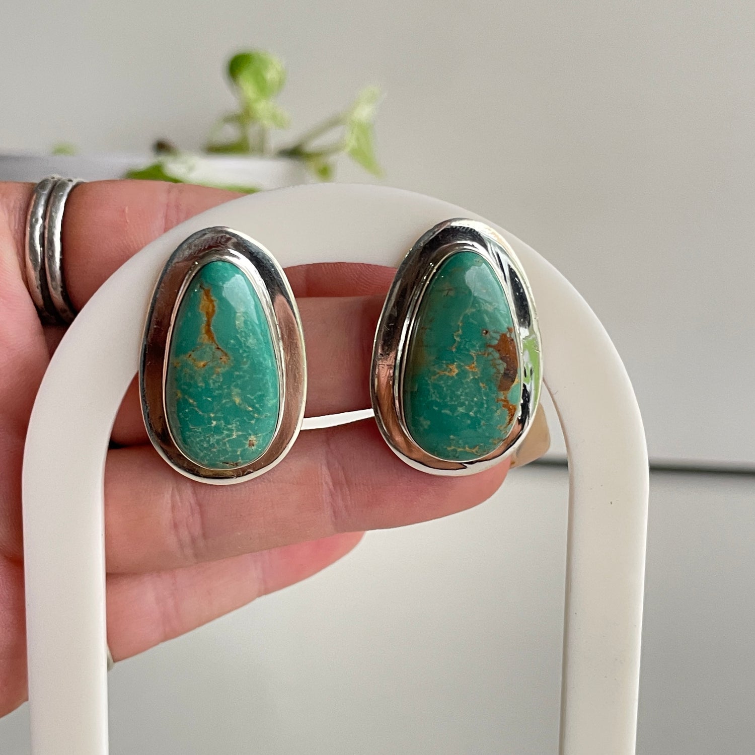 Turquoise Teardrop Stud Earrings