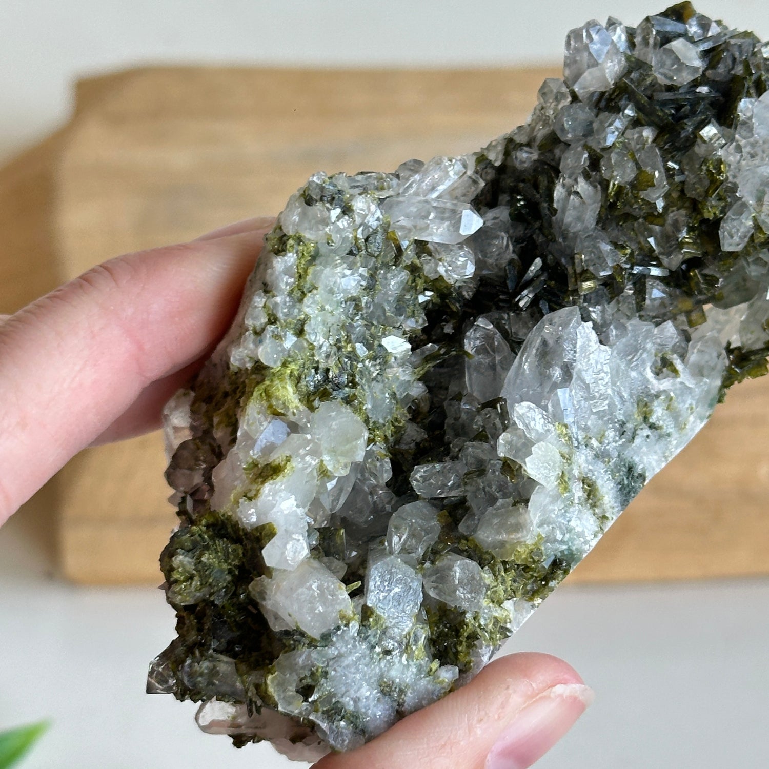 Epidote & Quartz Cluster 186g - High Quality