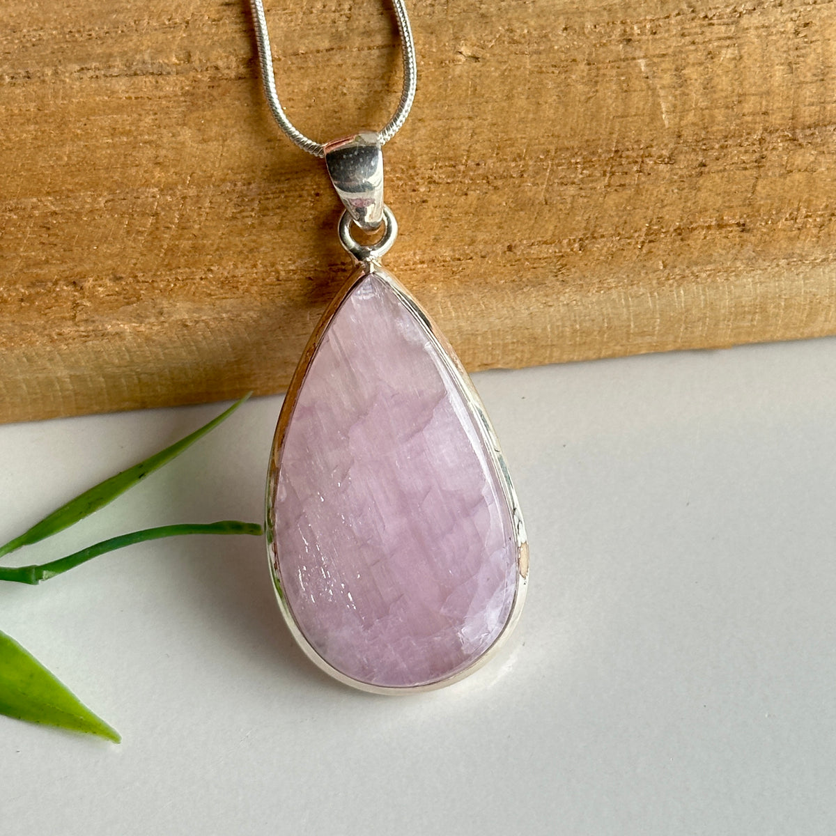 Kunzite Teardrop Pendant