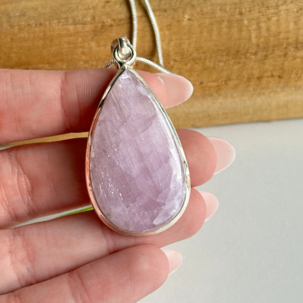 Kunzite Teardrop Pendant