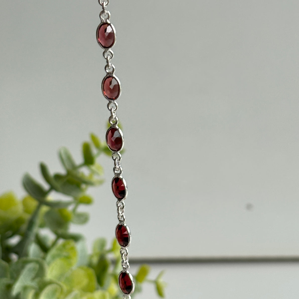Garnet Oval Bracelet