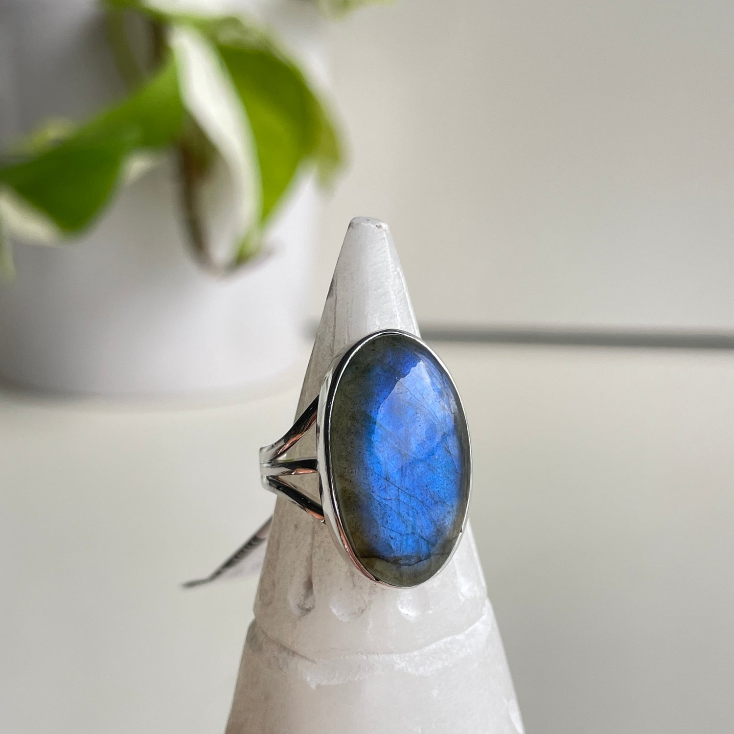Labradorite Oval Ring Sz6