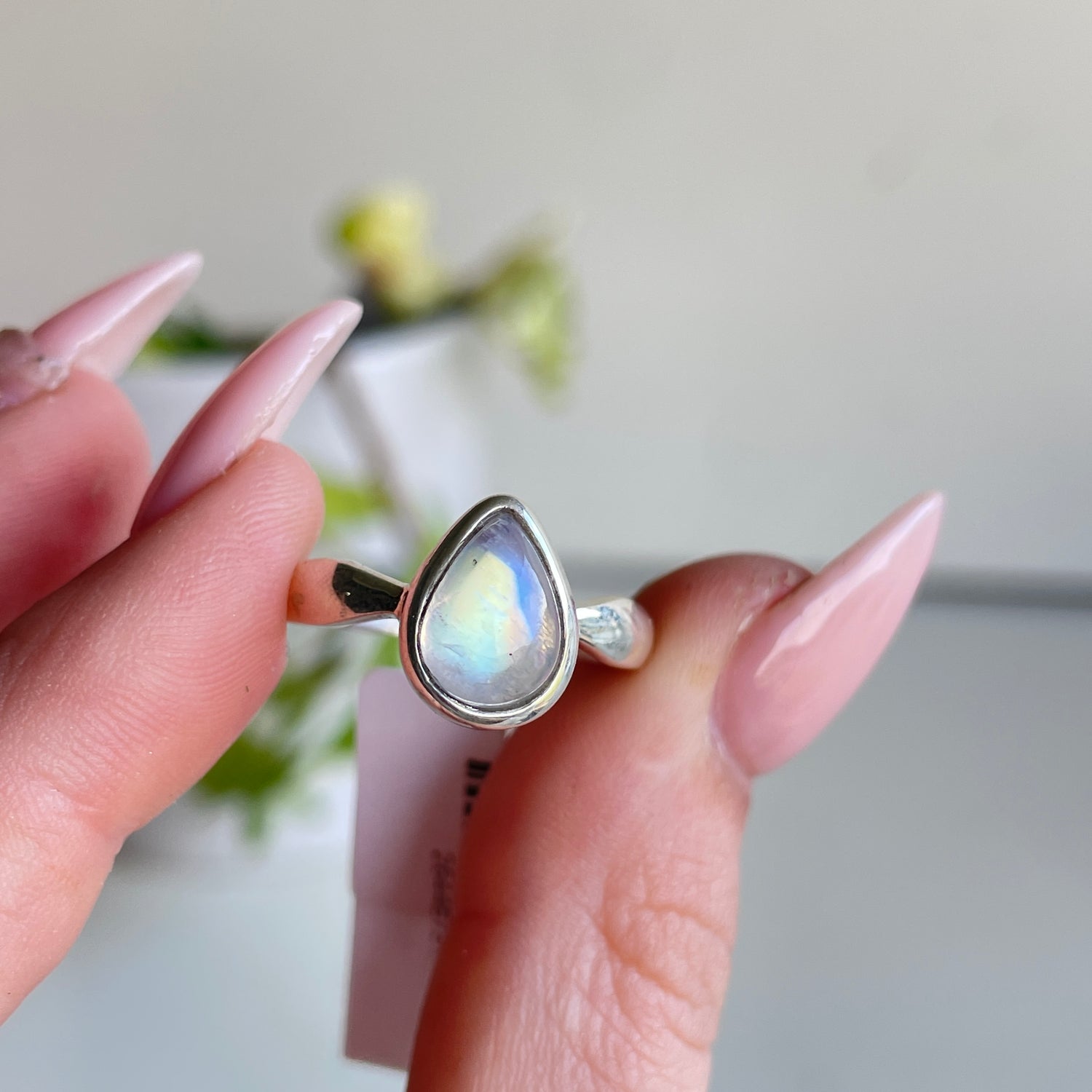 Moonstone Teardrop Ring Sz8.5
