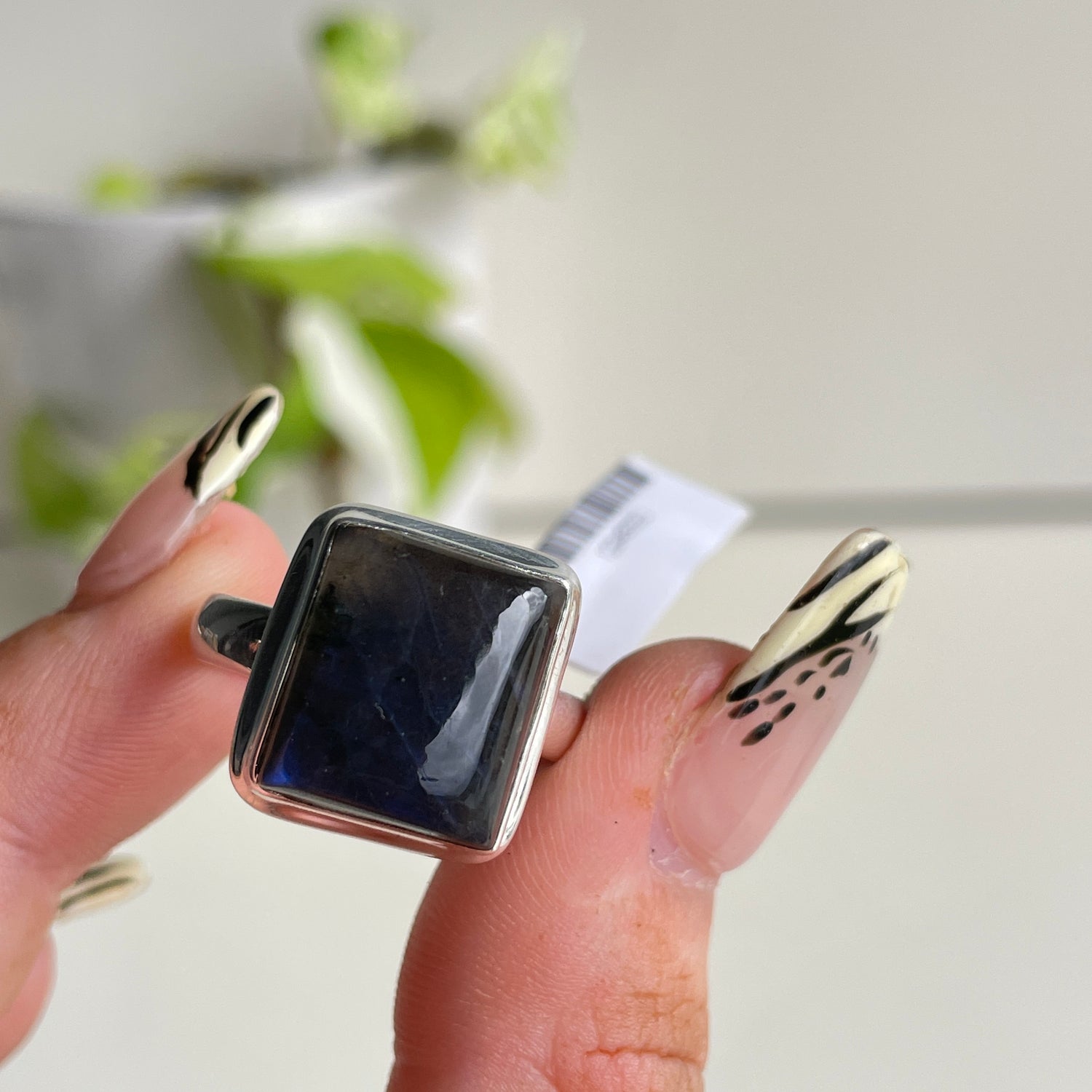 Labradorite Square Ring Sz9