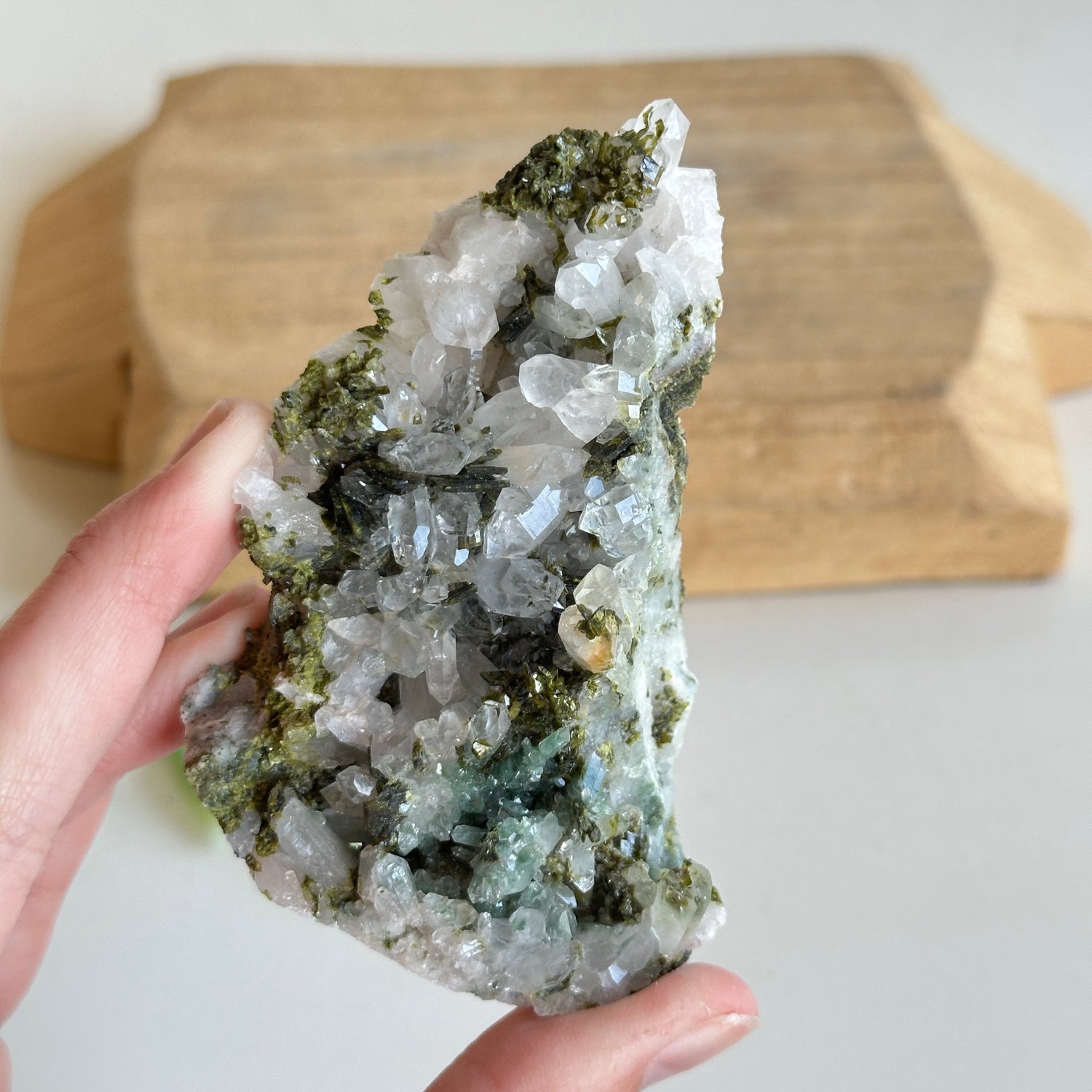 Epidote & Quartz Cluster 148g - High Quality