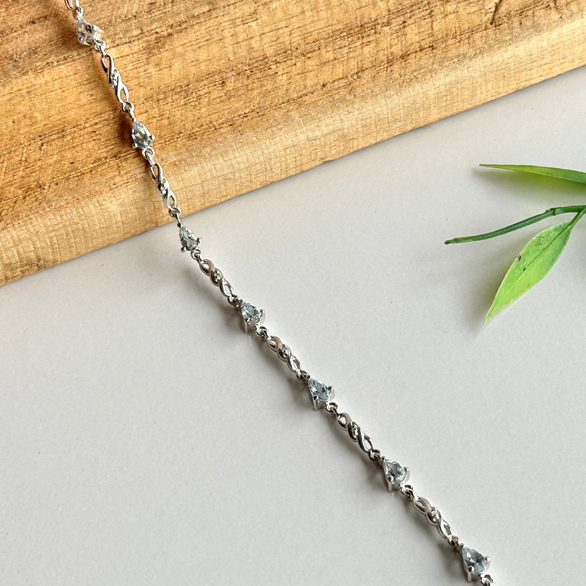 Aquamarine Teardrop Bracelet