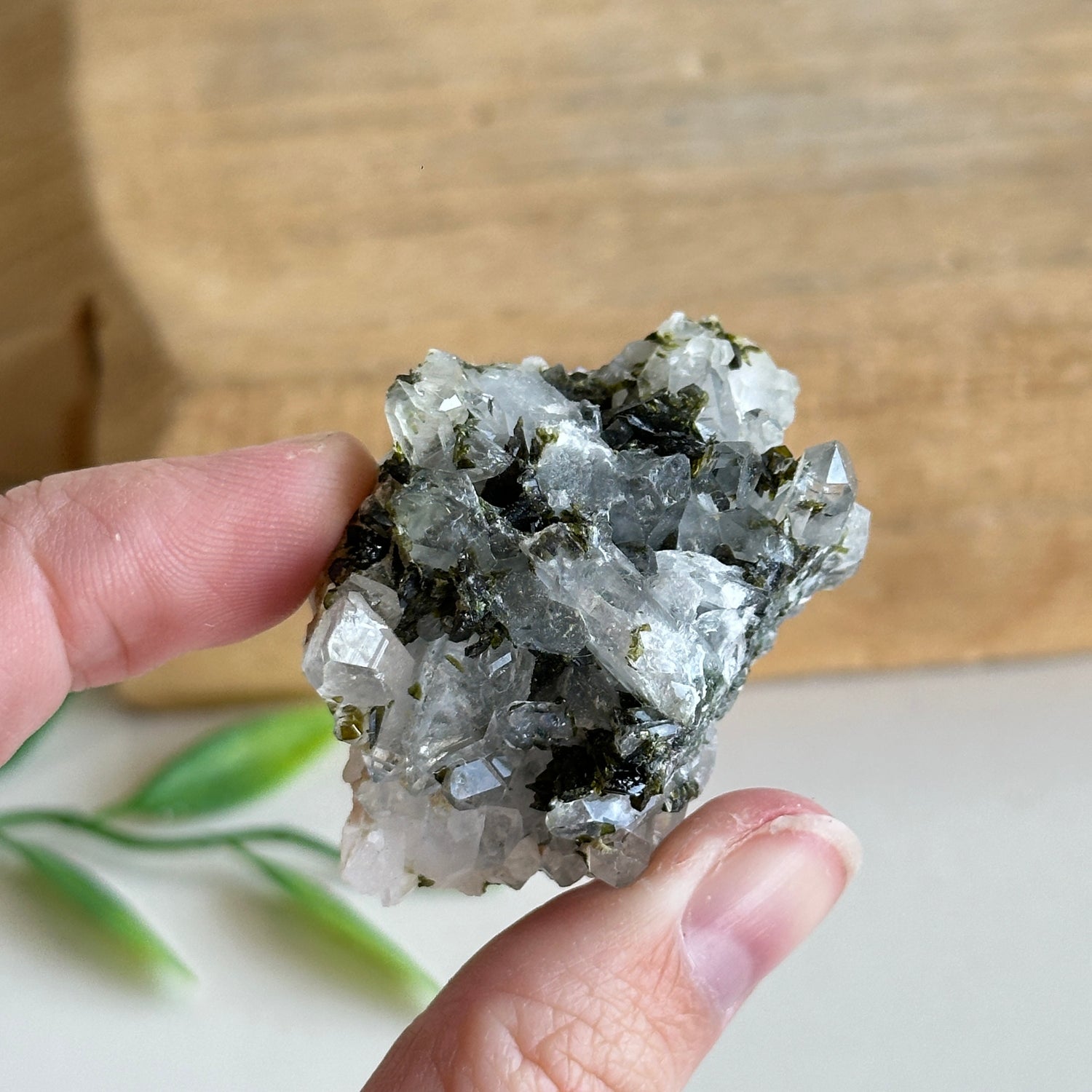 Epidote & Quartz Cluster 28g - High Quality