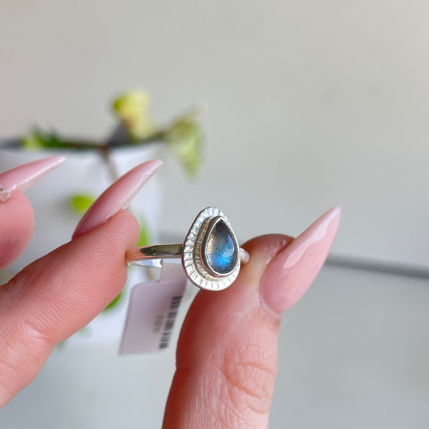Labradorite Teardrop Ring Sz7