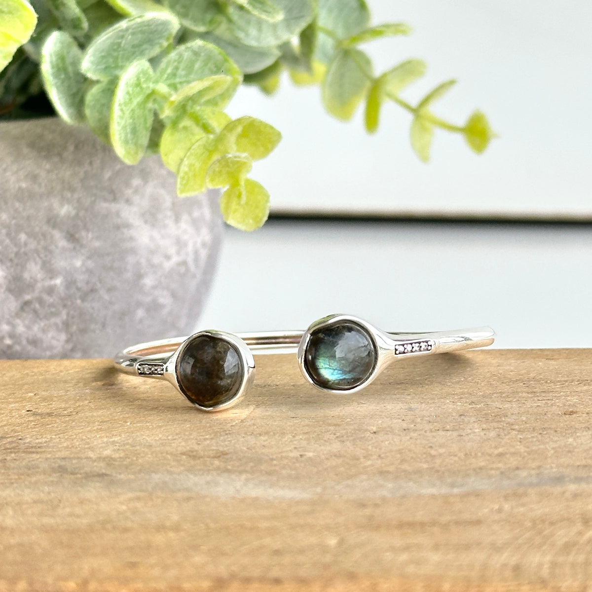 Labradorite Round Cuff Bracelet