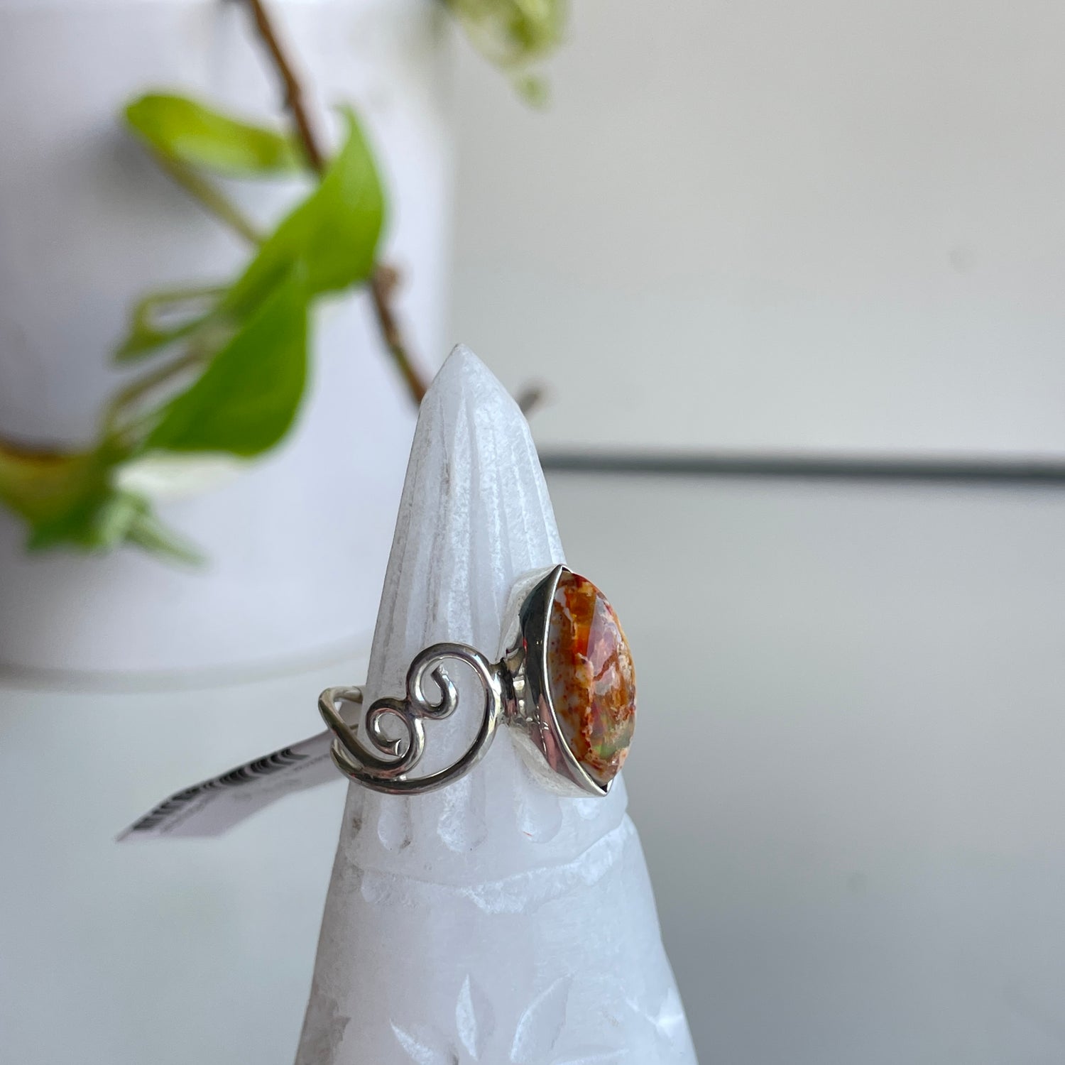 Mexican Fire Opal Marquise Ring Sz8