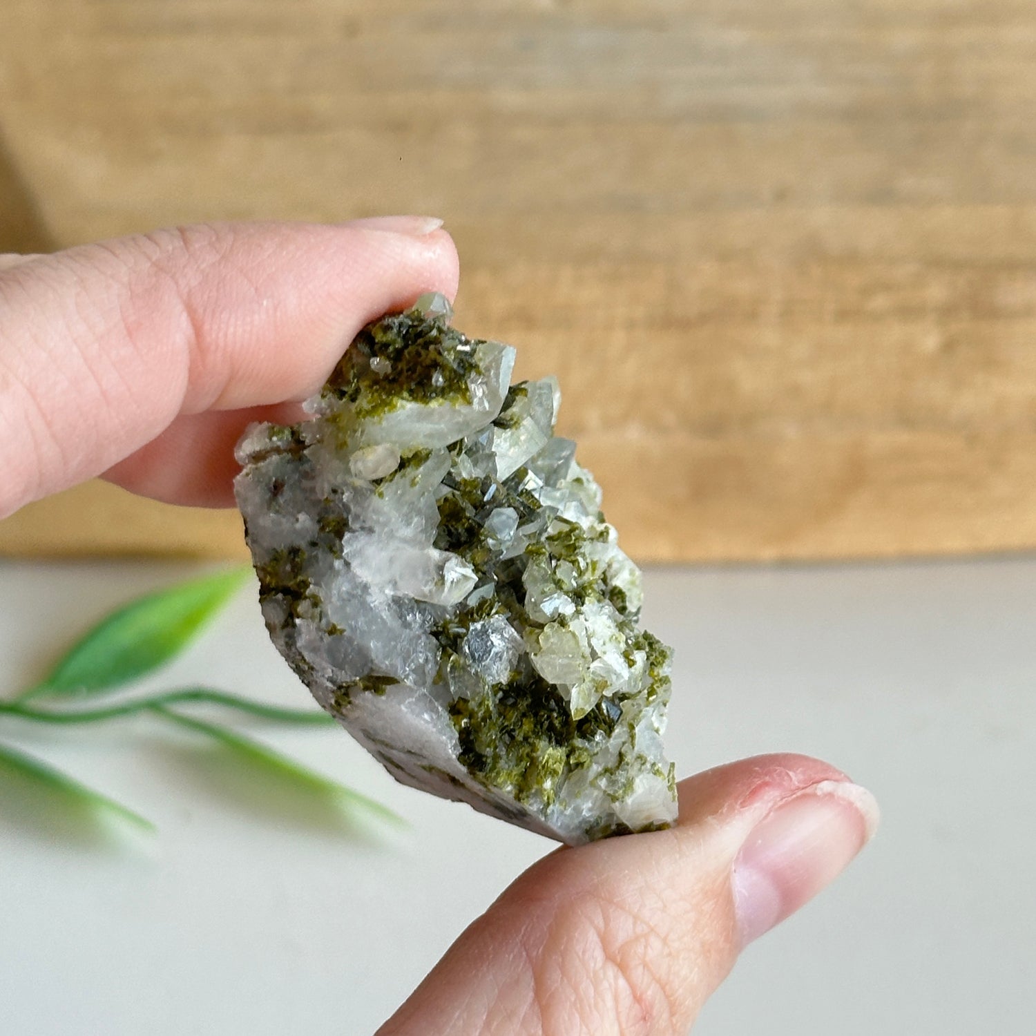 Epidote & Quartz Cluster 34g - High Quality
