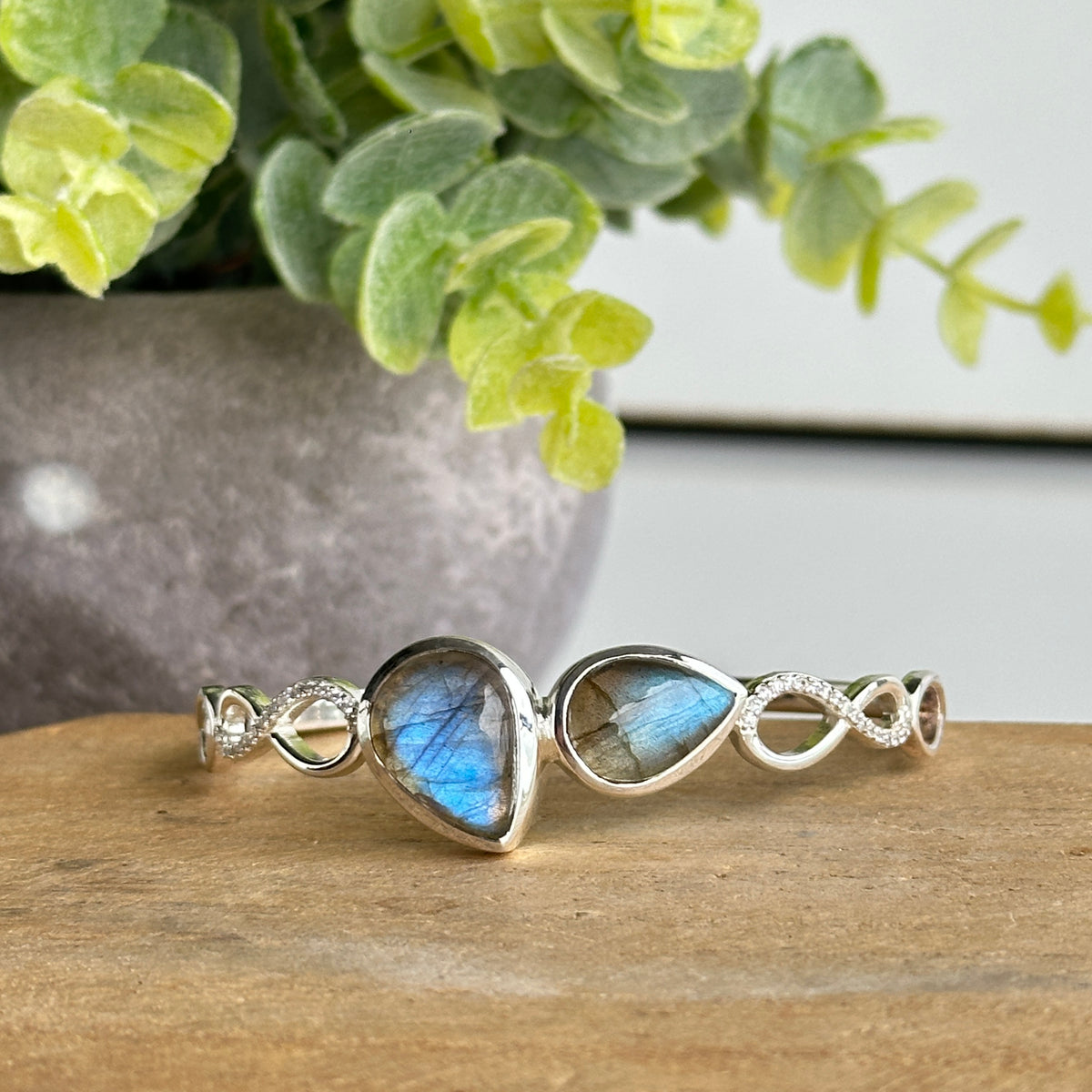 Labradorite Teardrop Cuff Bracelet