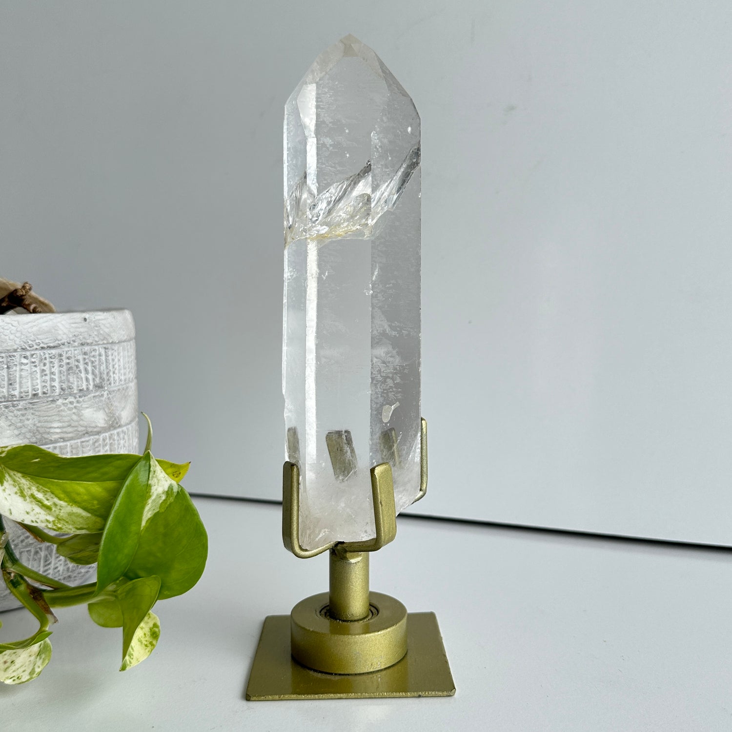 Brazilian Diamantina Quartz Point In Stand 18.3cm